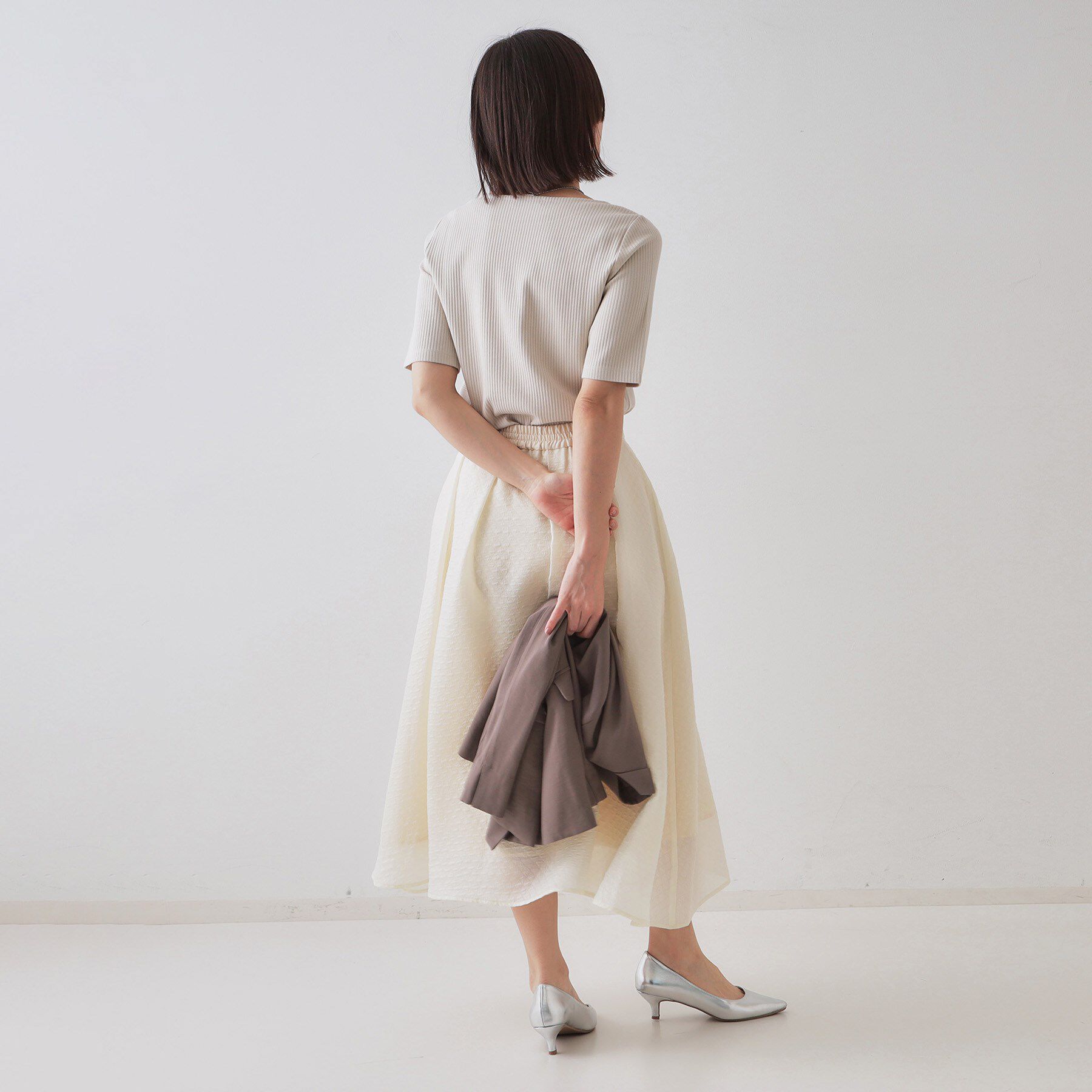 OPAQUE.CLIP「ボートネックリブカットソー【洗濯機洗い可】」|Tシャツ・カットソー|