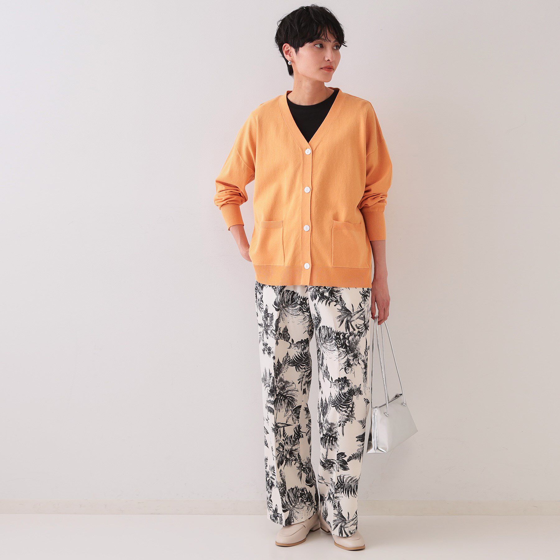 OPAQUE.CLIP「ワイドVネックニットカーディガン【洗濯機洗い可】」|カーディガン|