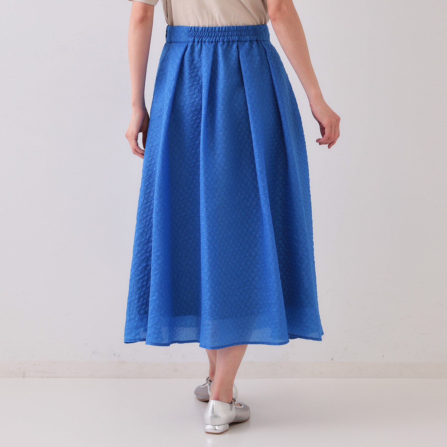 OPAQUE.CLIP「シアージャカードタックフレアスカート【洗濯機洗い可】」|スカート|