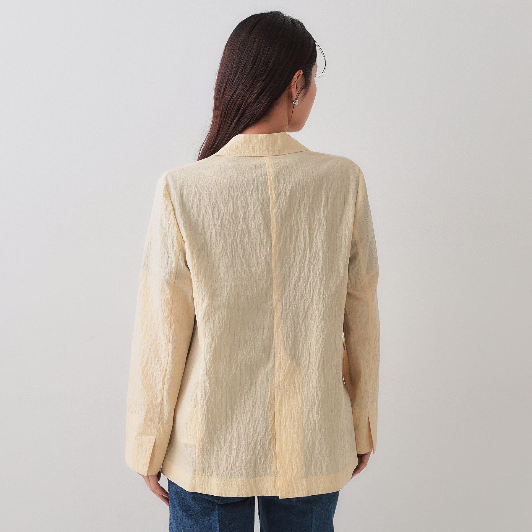 OPAQUE.CLIP「シアーストライプテーラードジャケット【洗濯機洗い可】」|テーラードジャケット|