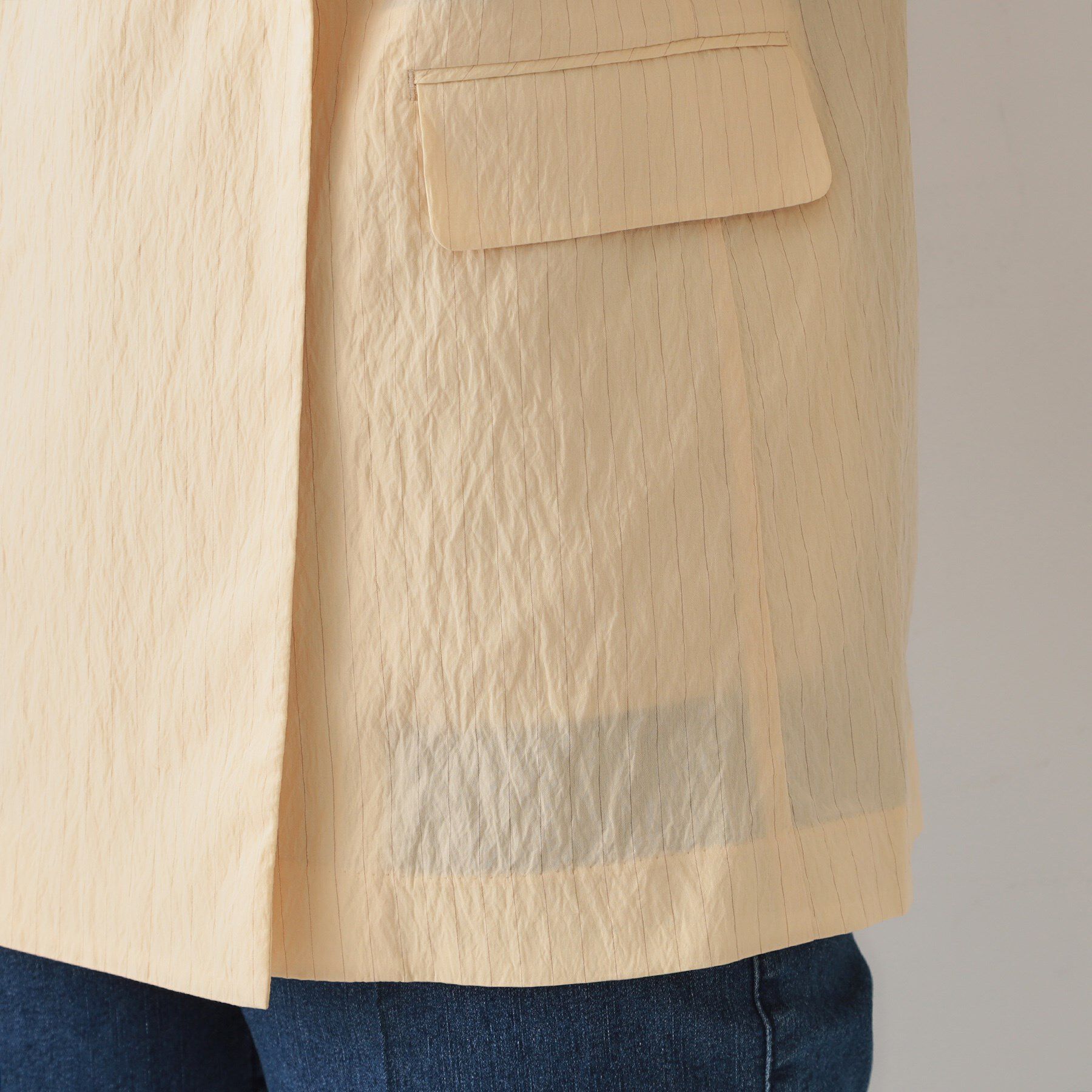 OPAQUE.CLIP「シアーストライプテーラードジャケット【洗濯機洗い可】」|テーラードジャケット|