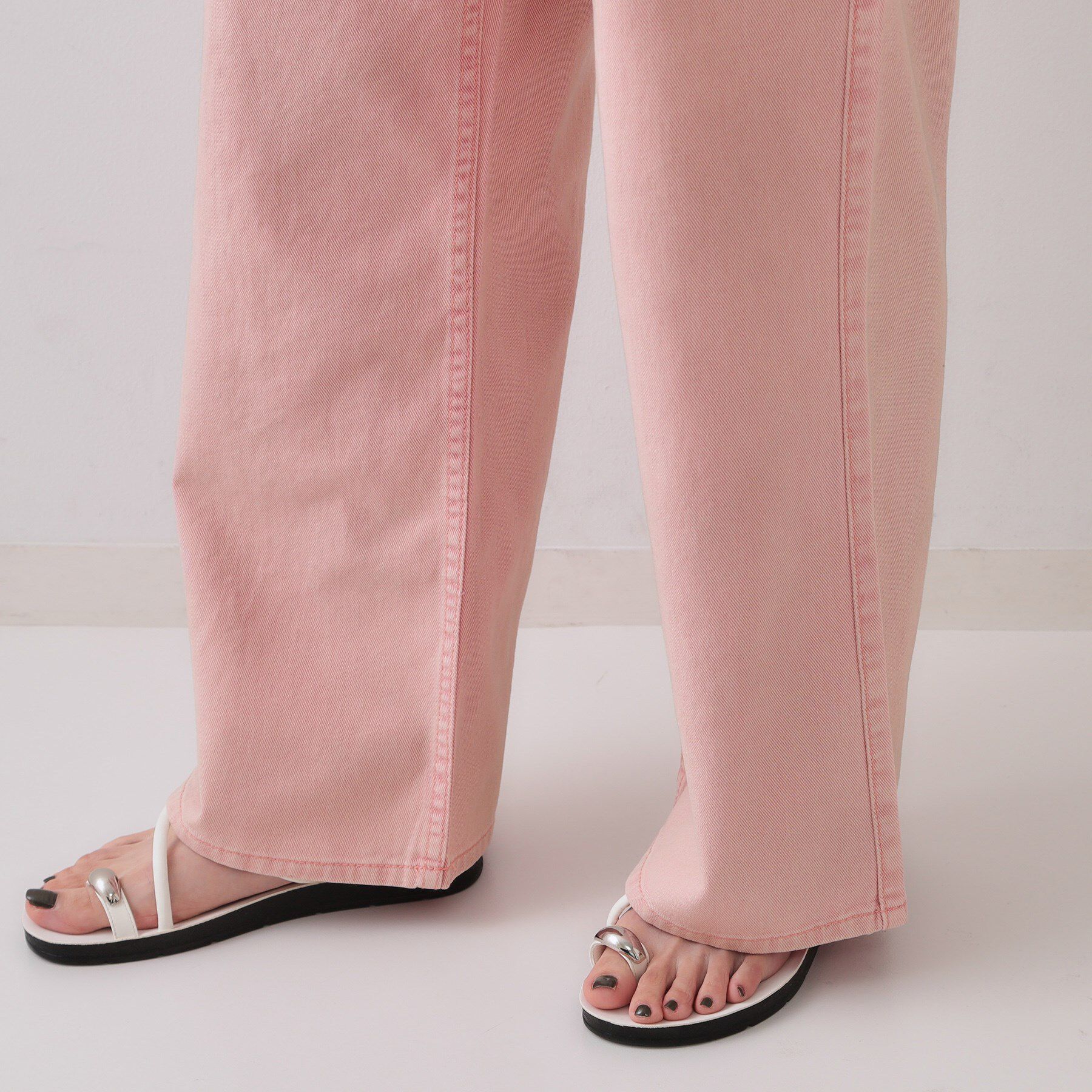 OPAQUE.CLIP「ワイドストレートカラーデニム【洗濯機洗い可】」|デニム|