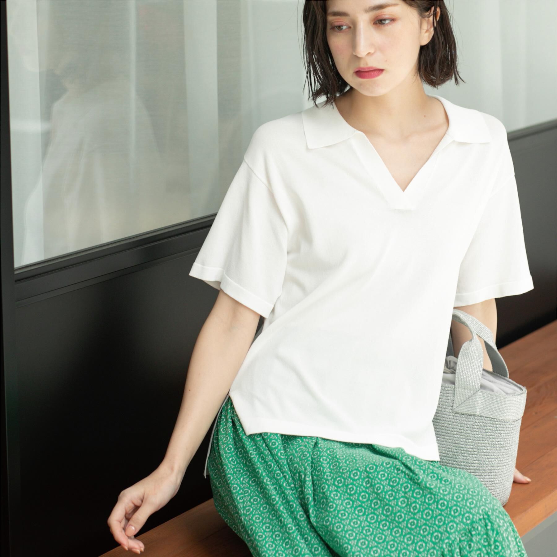 OPAQUE.CLIP「スキッパーニット【UV/接触冷感/抗ピル/洗濯機洗い可】」|ニット・セーター|