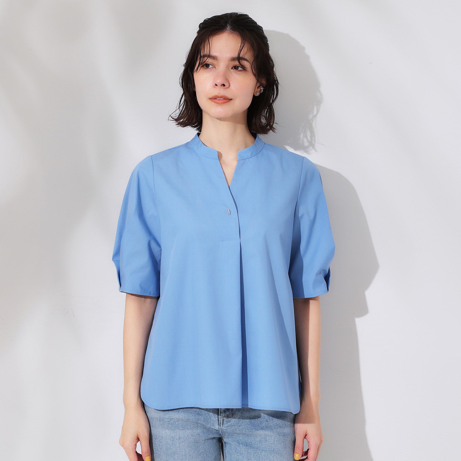 OPAQUE.CLIP「スキッパータックスリーブブラウス【洗濯機洗い可】」|シャツ・ブラウス|