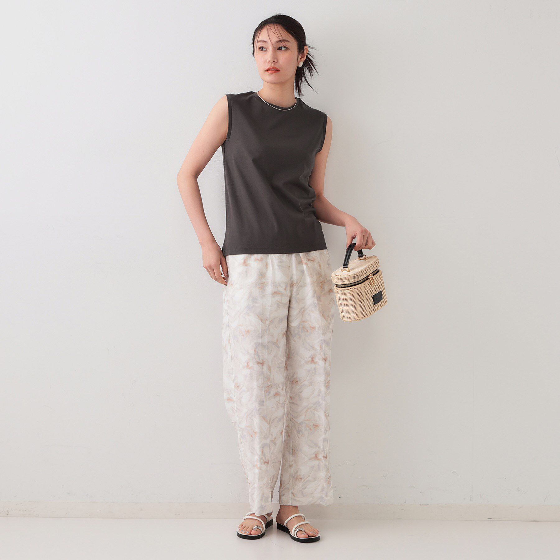 OPAQUE.CLIP「《5色展開》ベーシックノースリーブトップス【接触冷感/洗濯機洗い可】」|キャミソール|