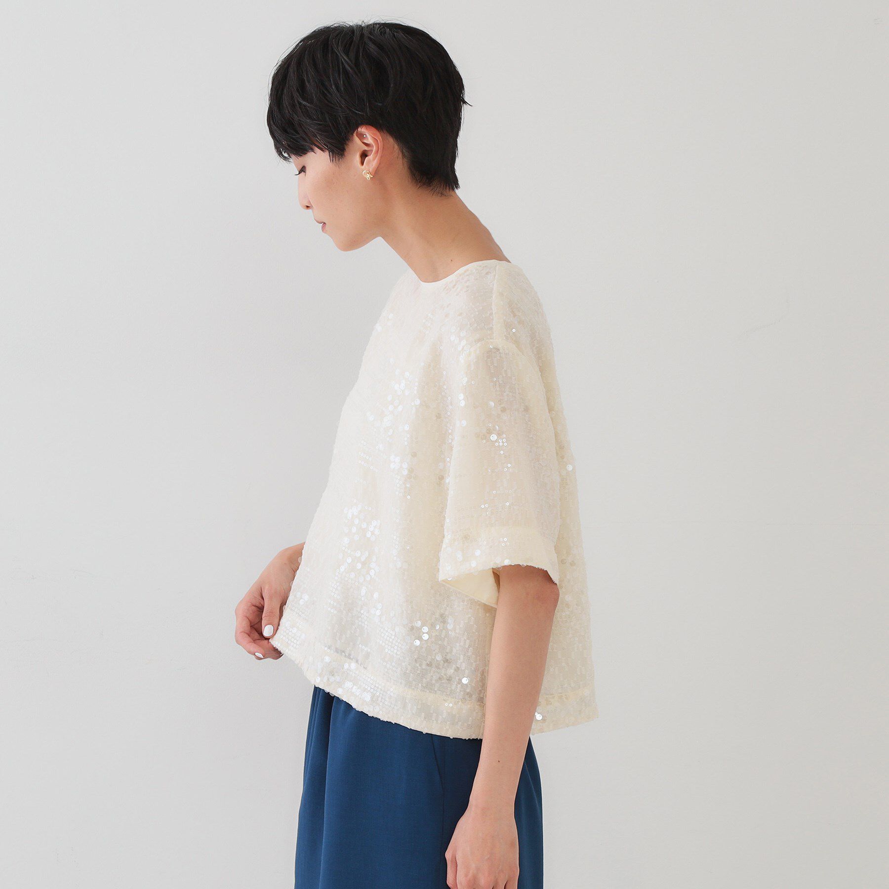 OPAQUE.CLIP「スパンコールブラウス【洗える】」|シャツ・ブラウス|