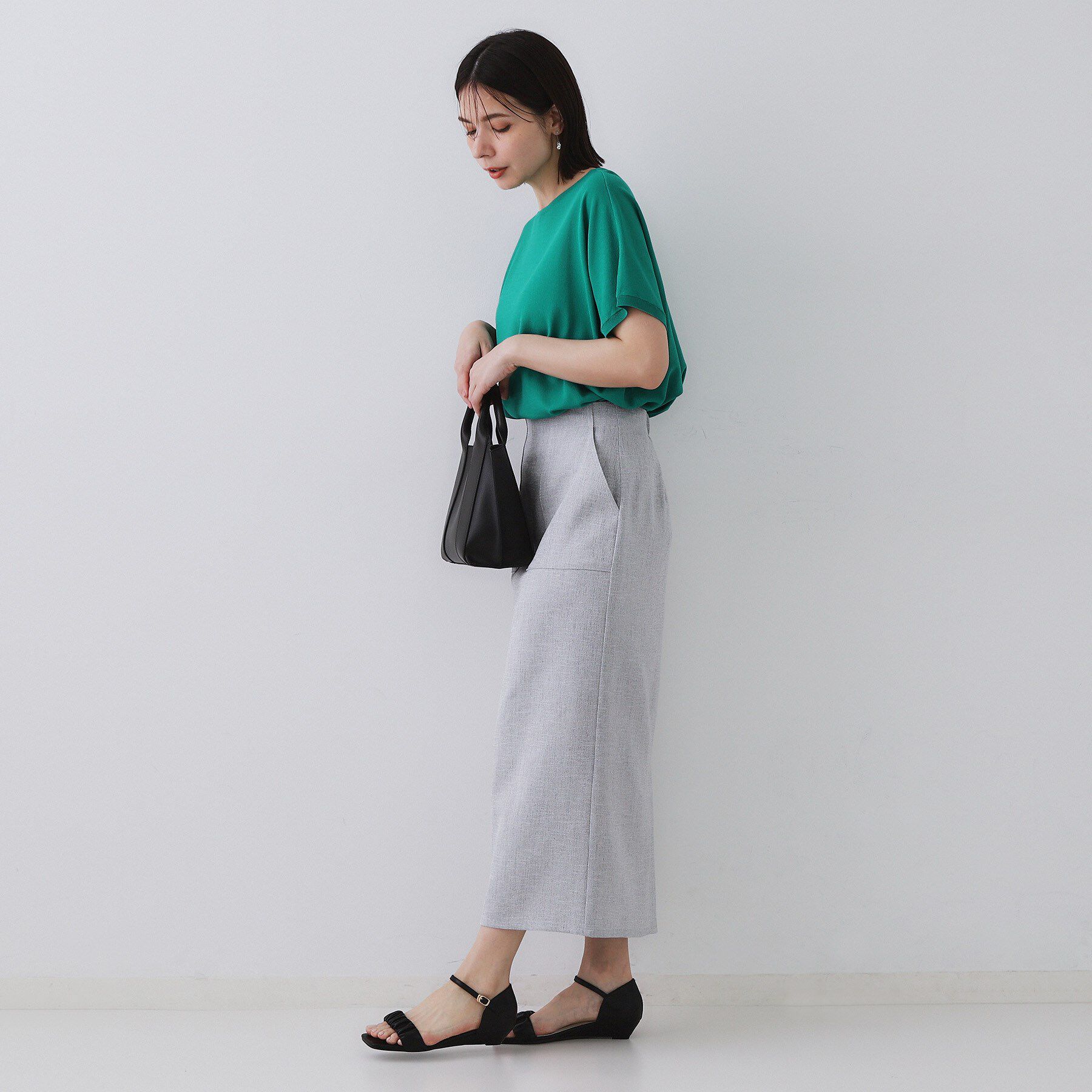 OPAQUE.CLIP「《6色展開/S-LLサイズ》ドルマンスリーブニット【UV/接触冷感/洗濯機洗い可/抗ピル】」|ニット・セーター|