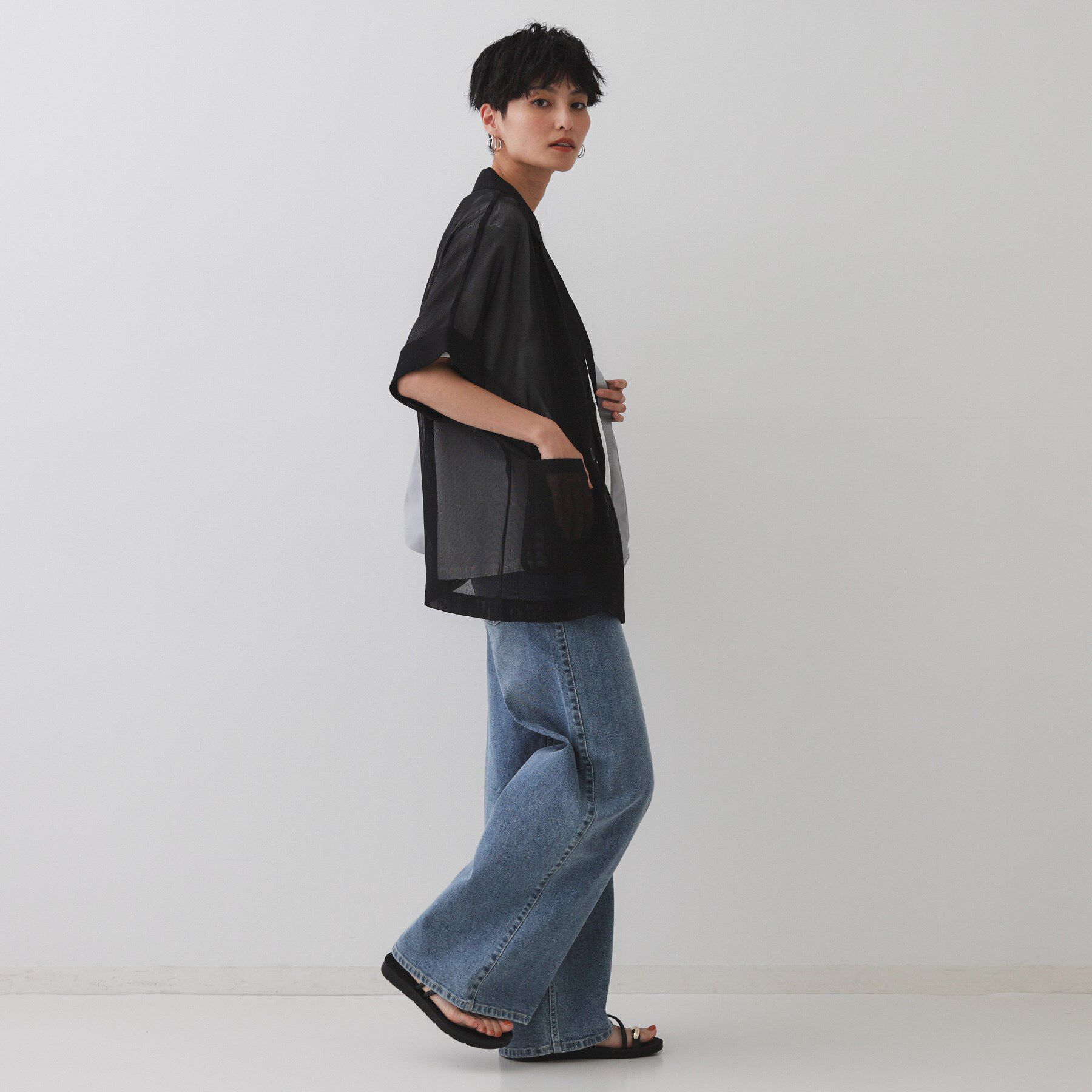 OPAQUE.CLIP「メッシュテーラードジャケット【洗濯機洗い可】」|テーラードジャケット|