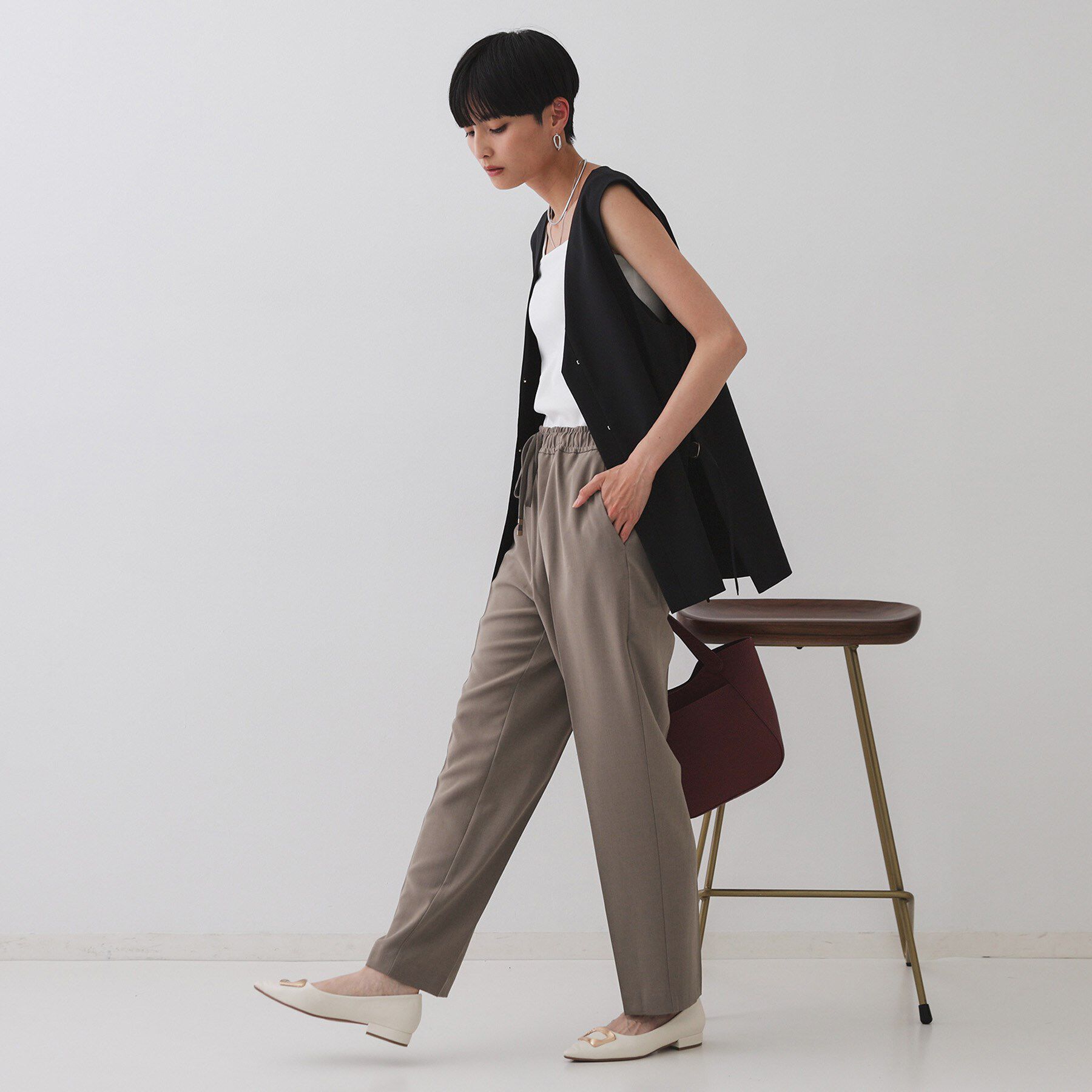 OPAQUE.CLIP「《丈が選べる/SS-LLサイズ》美脚ストレッチイージーテーパードパンツ/セットアップ対応【防シワ/洗」|その他|