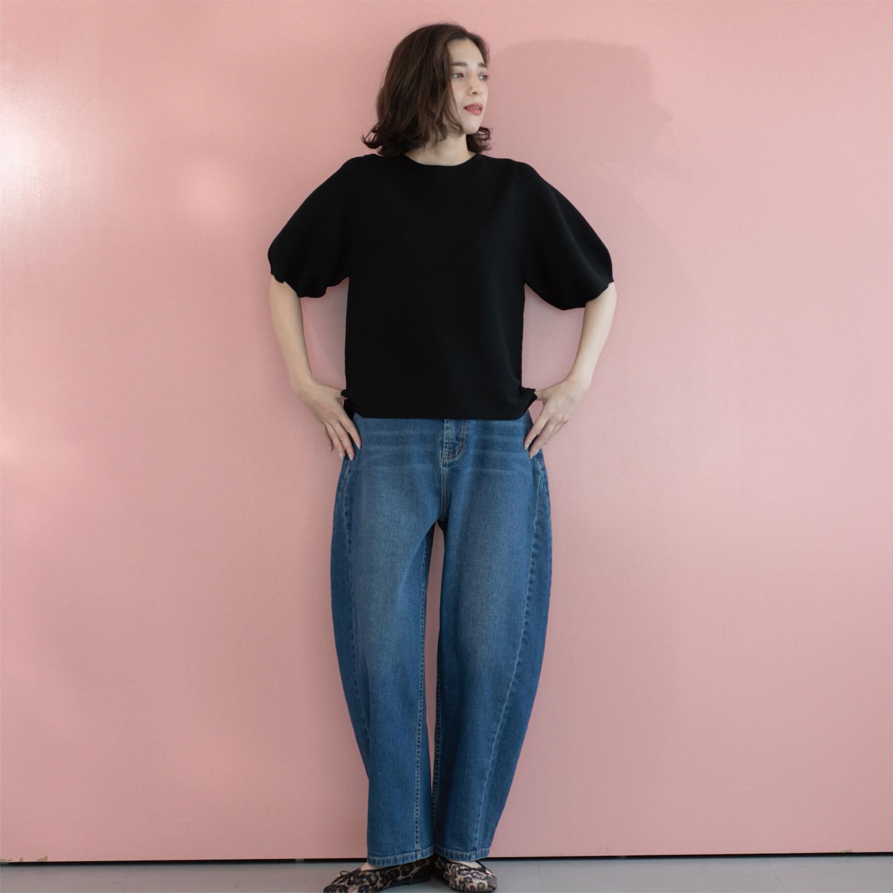 OPAQUE.CLIP「ガーターボリュームスリーブニット【UVケア/洗濯機洗い可】」|ニット・セーター|