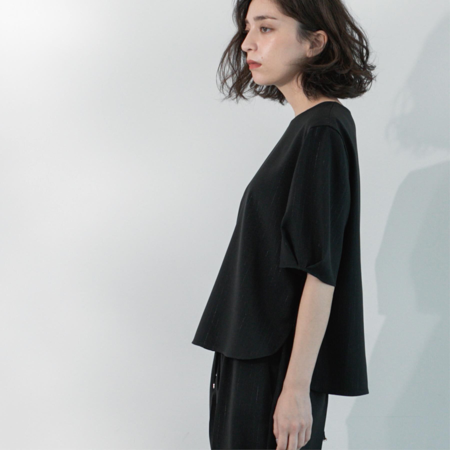 OPAQUE.CLIP「ラメストライプタックスリーブブラウス/セットアップ可【洗濯機洗い可/防シワ/吸水速乾】」|シャツ・ブラウス|