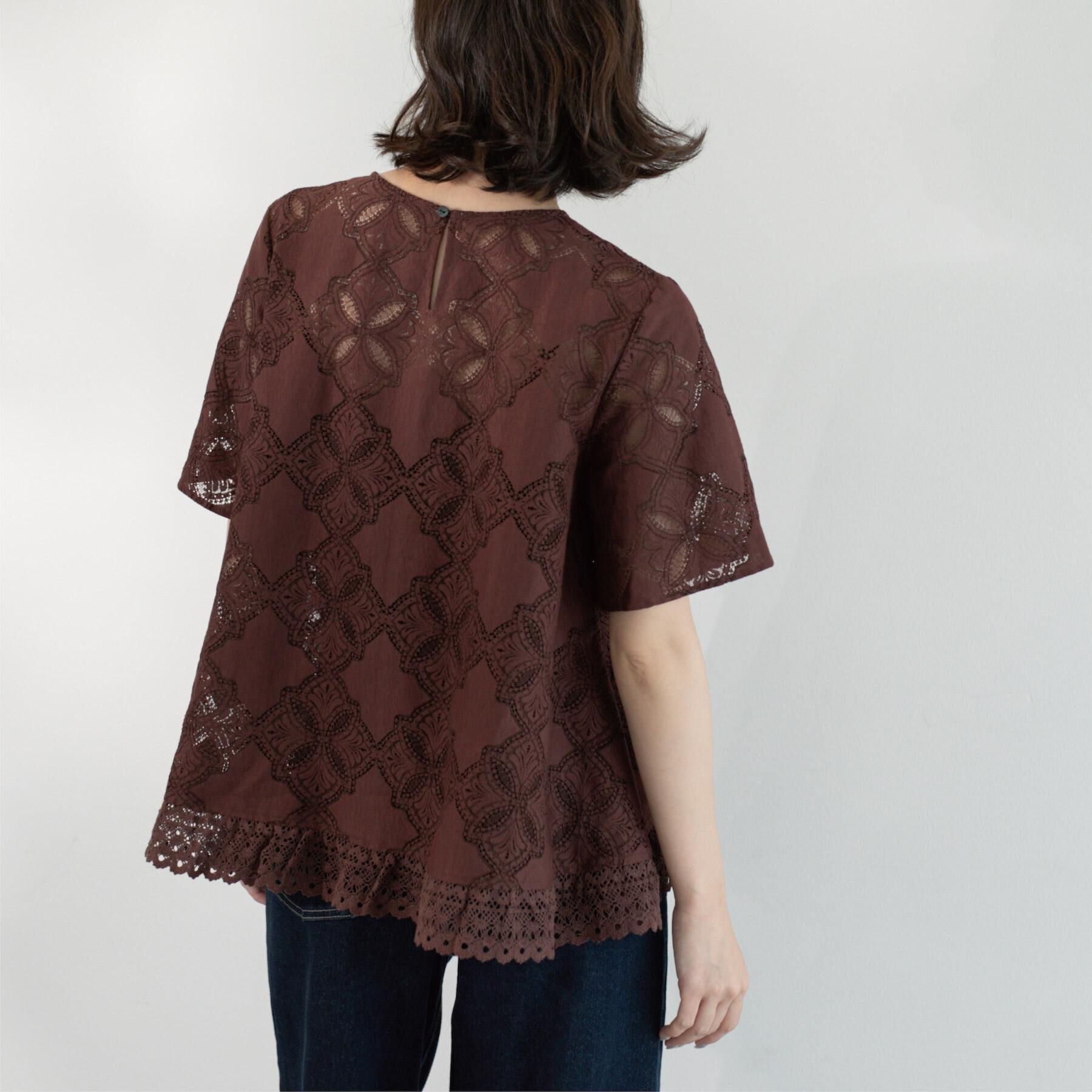 OPAQUE.CLIP「レースフレアブラウス【洗濯機洗い可】」|シャツ・ブラウス|