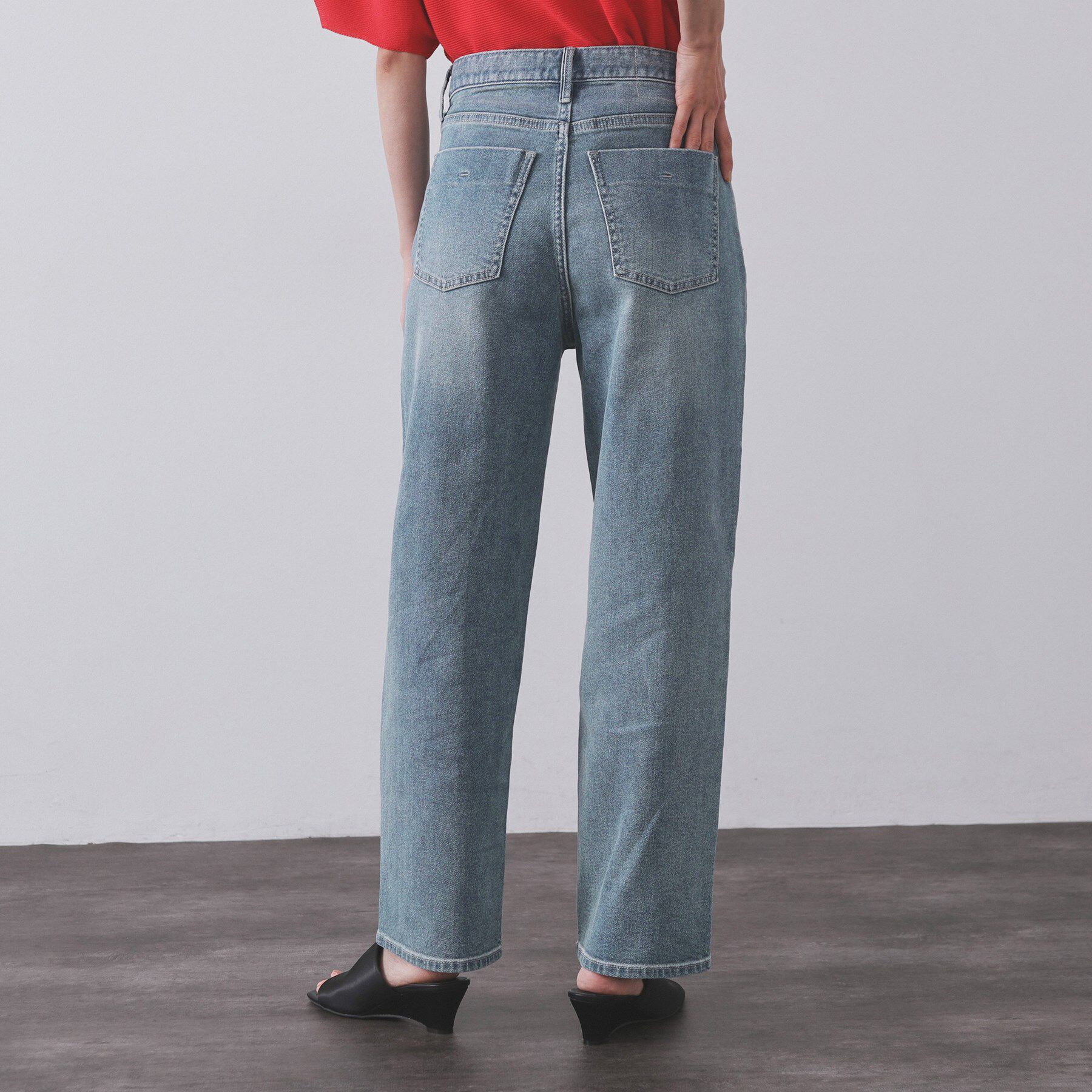 OPAQUE.CLIP「ストレッチストレートデニム【洗濯機洗い可】」|デニム|