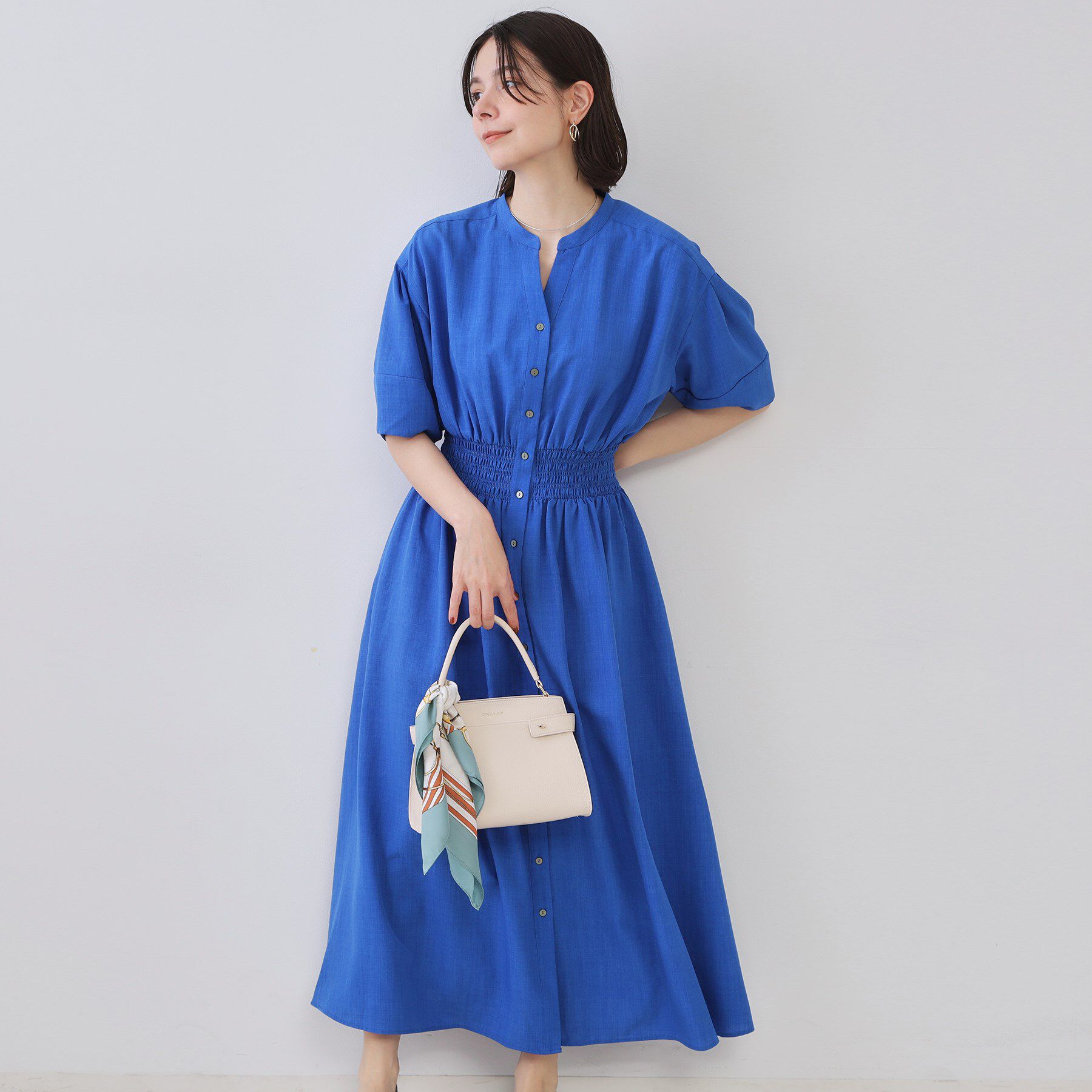 OPAQUE.CLIP「リネンライクスキッパーフィット＆フレアワンピース【洗濯機洗い可】」|ワンピース|