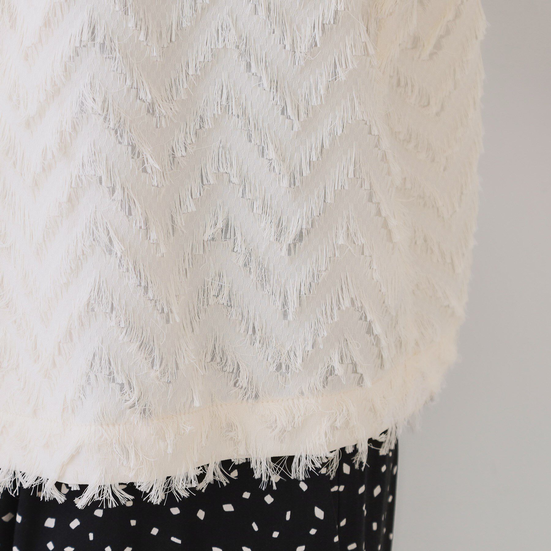 OPAQUE.CLIP「フリンジジャカードベスト【洗濯機洗い可】」|ベスト・ジレ|