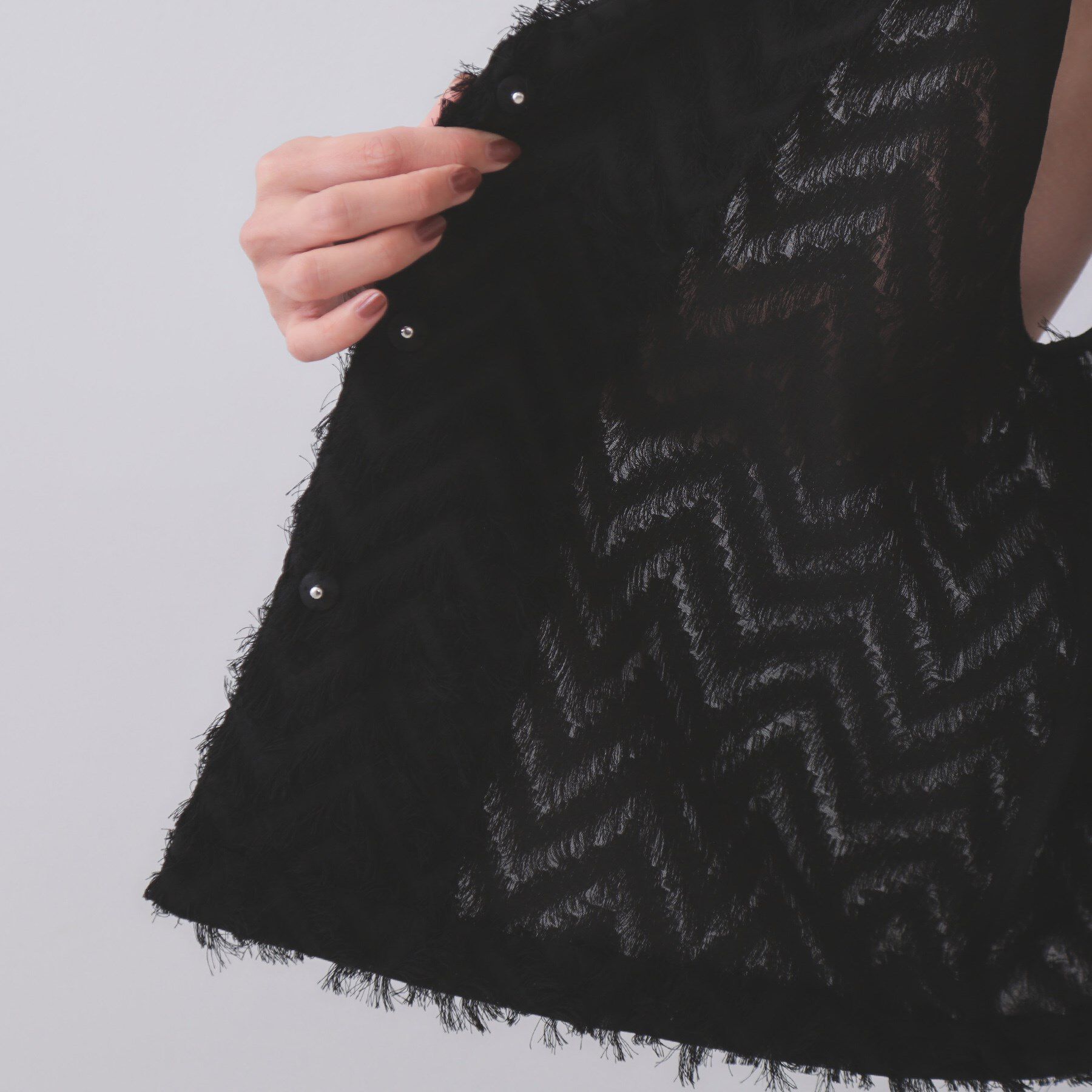 OPAQUE.CLIP「フリンジジャカードベスト【洗濯機洗い可】」|ベスト・ジレ|