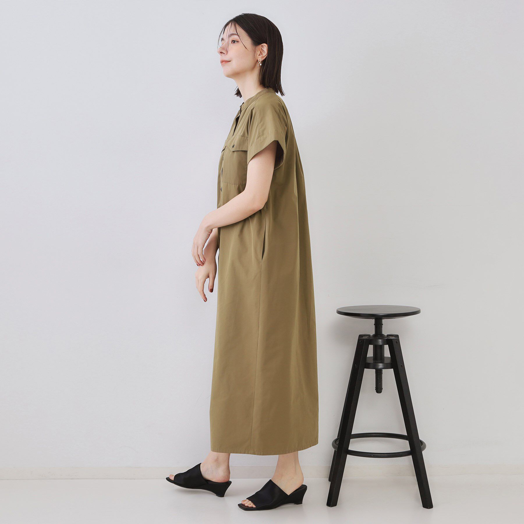 OPAQUE.CLIP「ダブルポケットシャツワンピース【洗濯機洗い可】」|ワンピース|