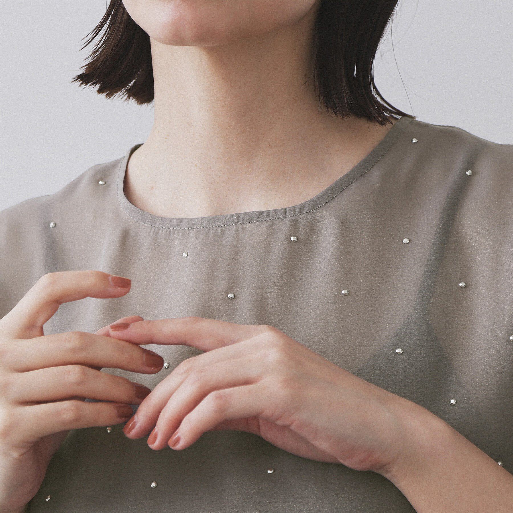 OPAQUE.CLIP「シアービジューブラウス【手洗い可】」|シャツ・ブラウス|