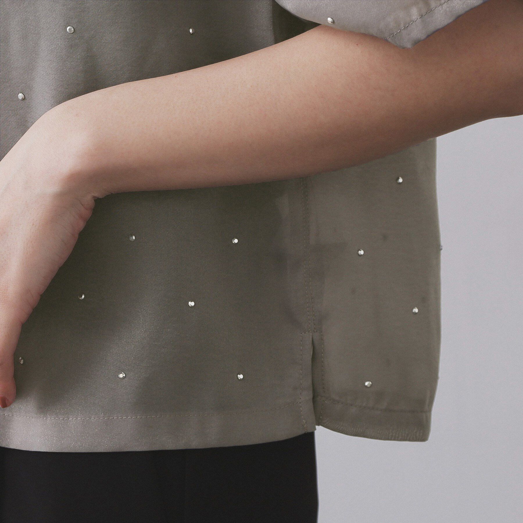 OPAQUE.CLIP「シアービジューブラウス【手洗い可】」|シャツ・ブラウス|