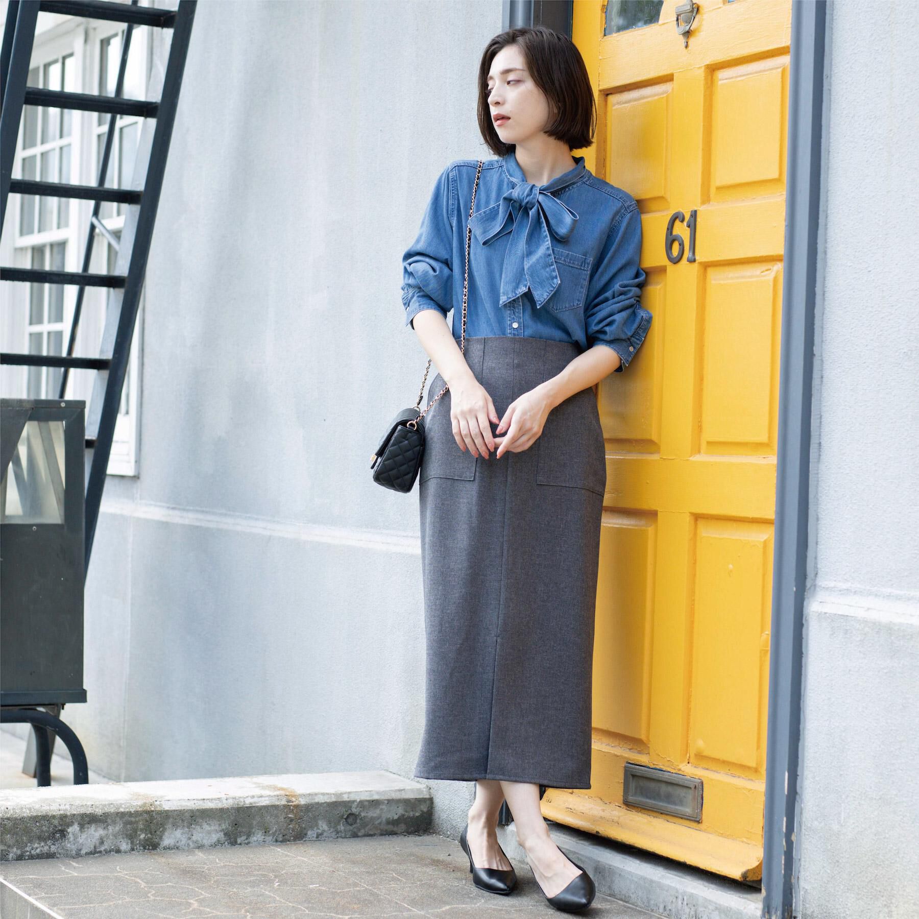 OPAQUE.CLIP「ストレッチダブルポケットタイトスカート【洗える】」|スカート|