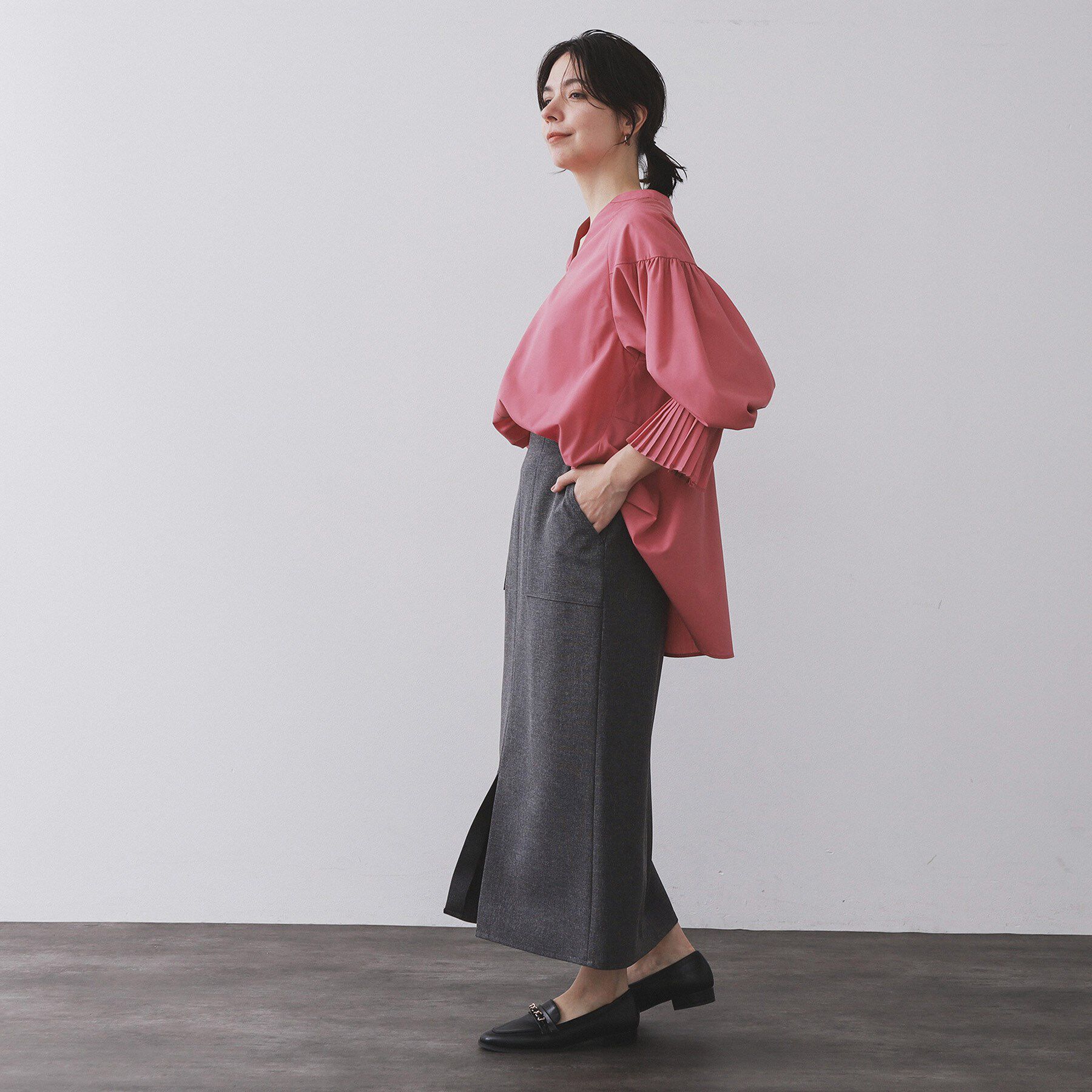 OPAQUE.CLIP「プリーツキャンディスリーブブラウス【洗濯機洗い可】」|シャツ・ブラウス|