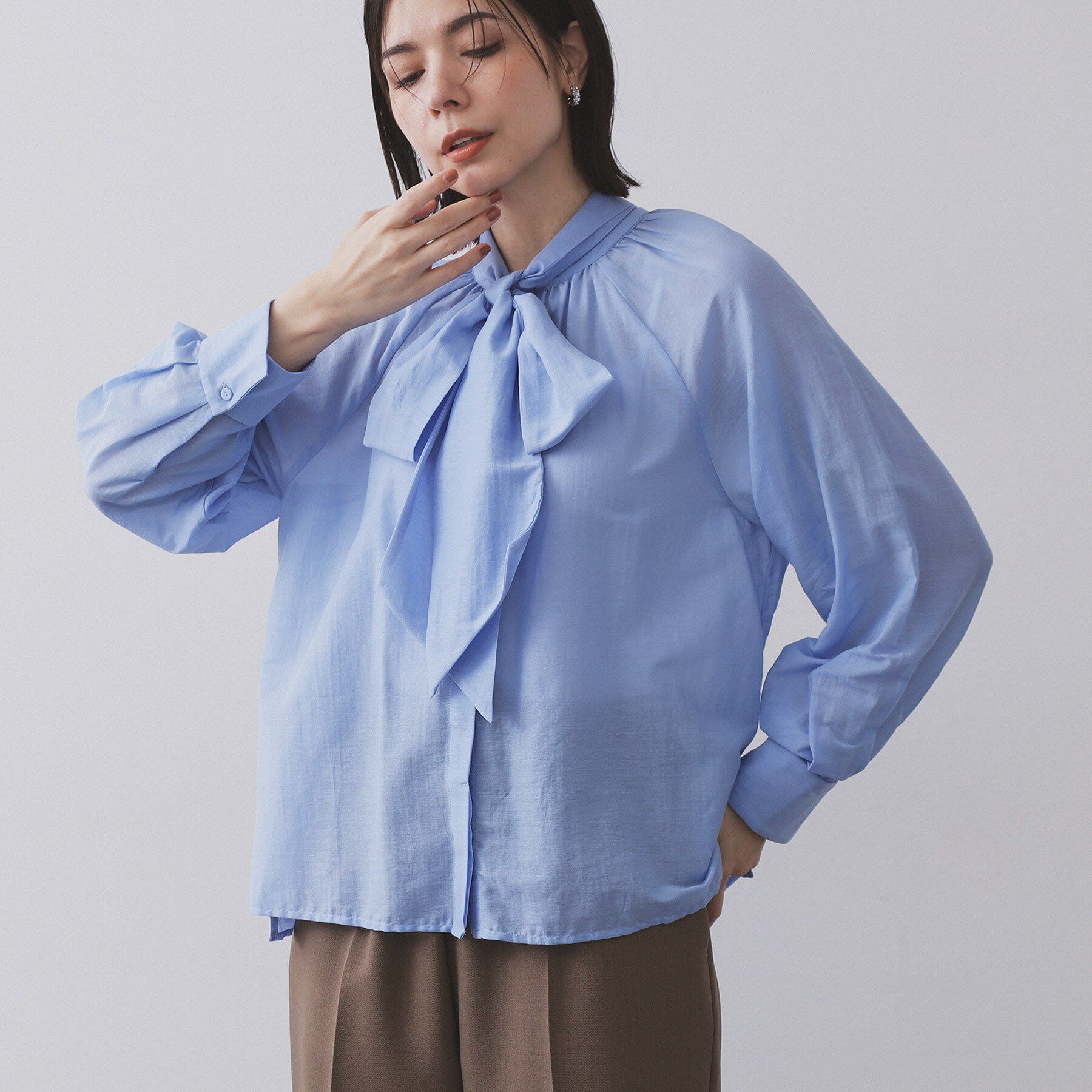 OPAQUE.CLIP「2WAYシアーボウタイブラウス【洗濯機洗い可】」|シャツ・ブラウス|