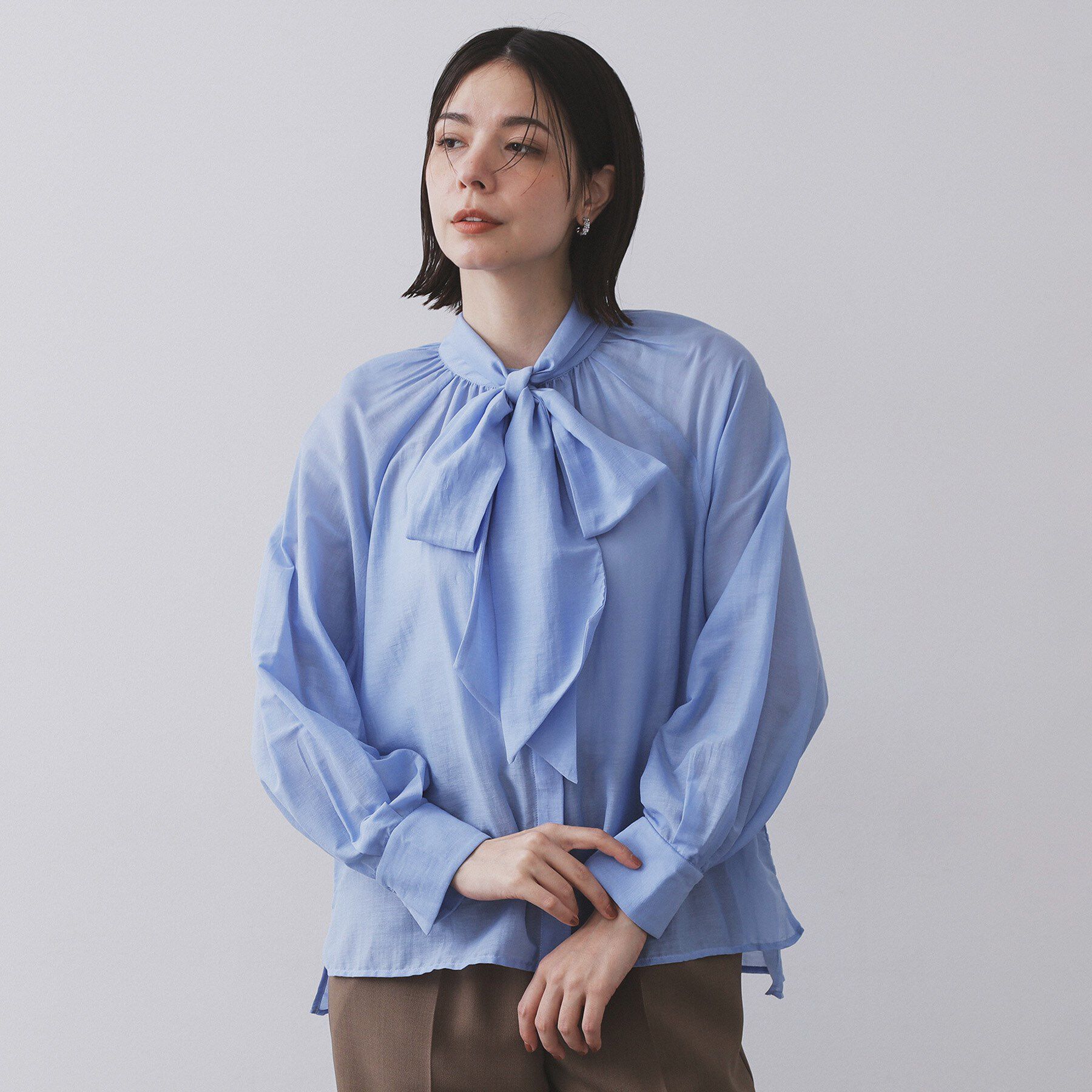 OPAQUE.CLIP「2WAYシアーボウタイブラウス【洗濯機洗い可】」|シャツ・ブラウス|