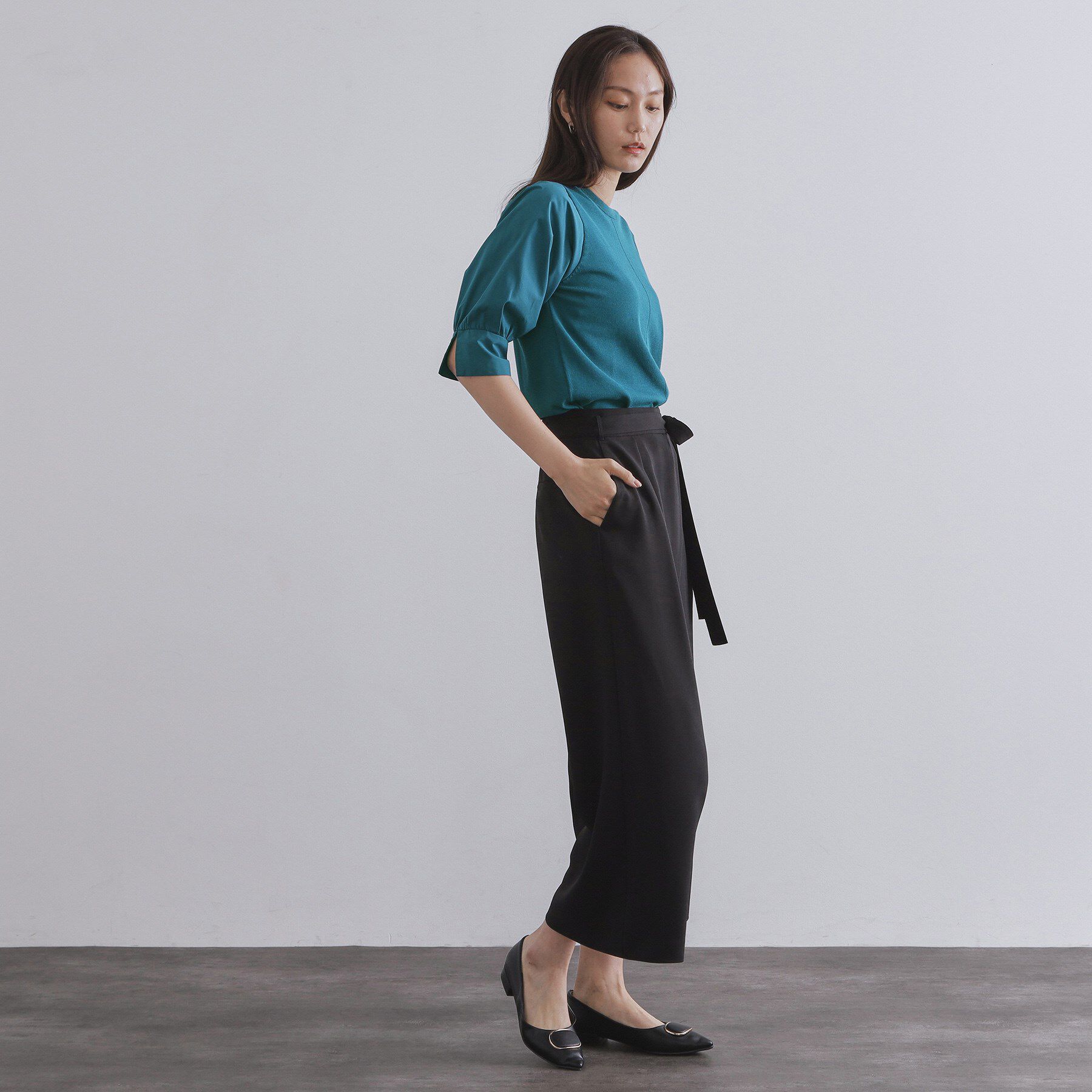 OPAQUE.CLIP「ドッキングスリーブニット【洗濯機洗い可/抗ピル】」|ニット・セーター|