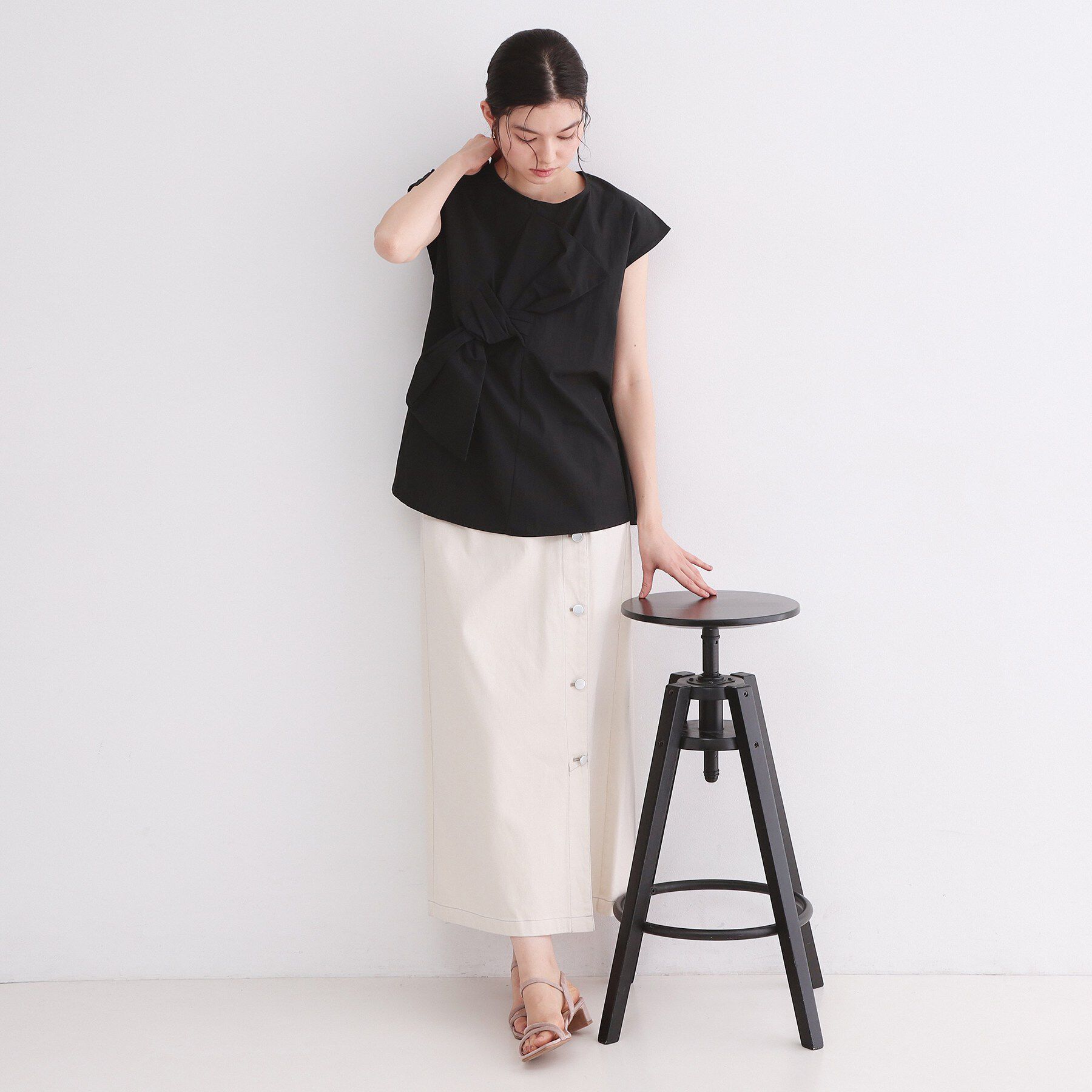 OPAQUE.CLIP「リボンモチーフブラウス【洗濯機洗い可】」|シャツ・ブラウス|