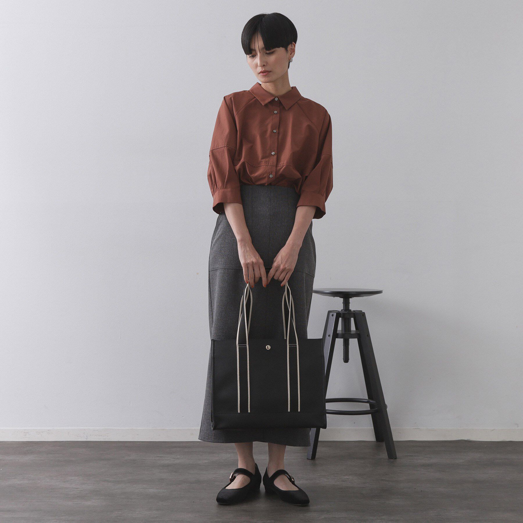 OPAQUE.CLIP「【3層仕様/A4サイズ対応】ラインテープスクエアトートバッグ」|トートバッグ|