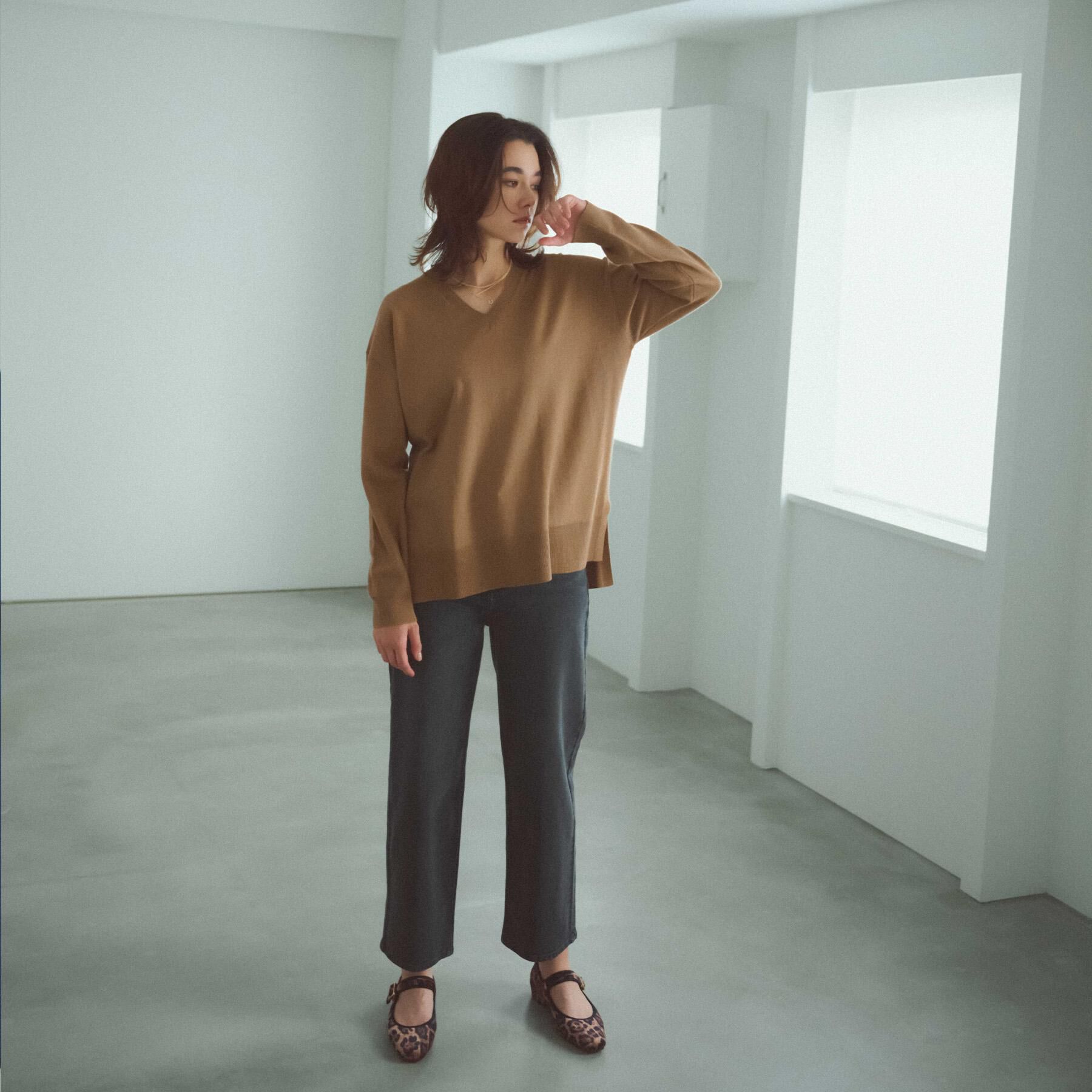 OPAQUE.CLIP「Vネックニット/エクストラファインメリノウール【THEシリーズ/洗濯機OK】」|ニット・セーター|