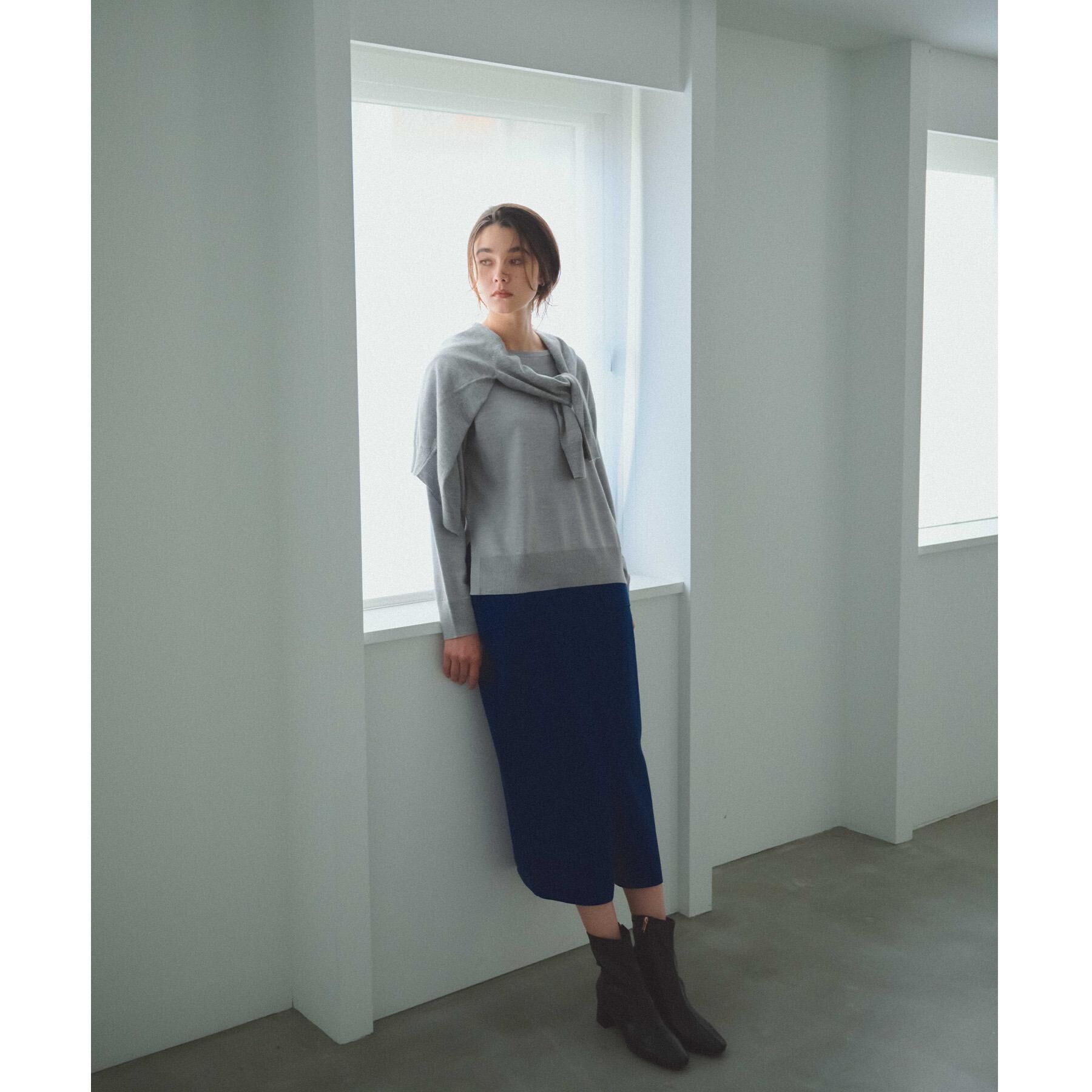 OPAQUE.CLIP「ボートネックニット/エクストラファインメリノウール【THEシリーズ/洗濯機OK】」|ニット・セーター|