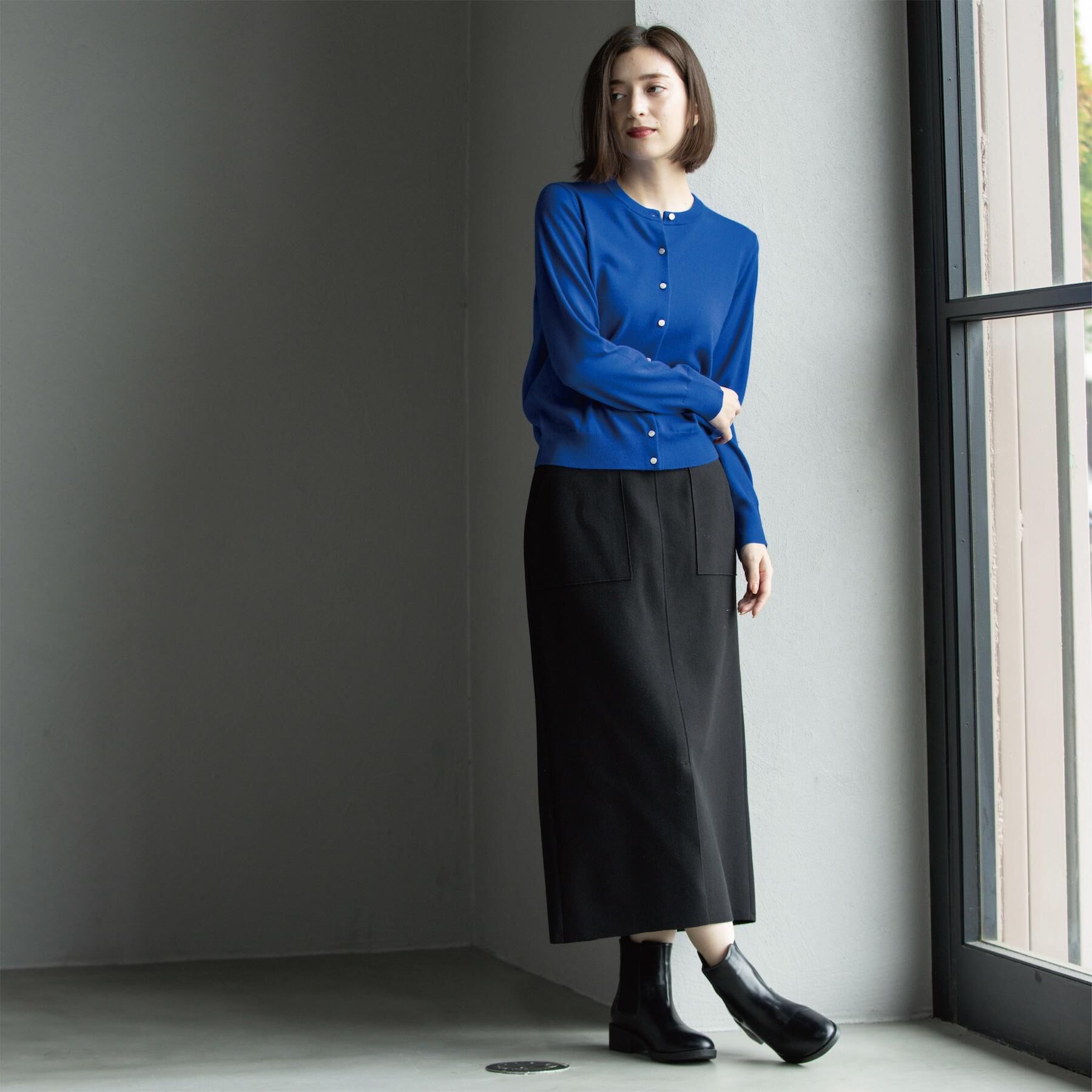 OPAQUE.CLIP「クルーニットカーディガン/エクストラファインメリノウール【THEシリーズ/洗濯機OK】」|カーディガン|