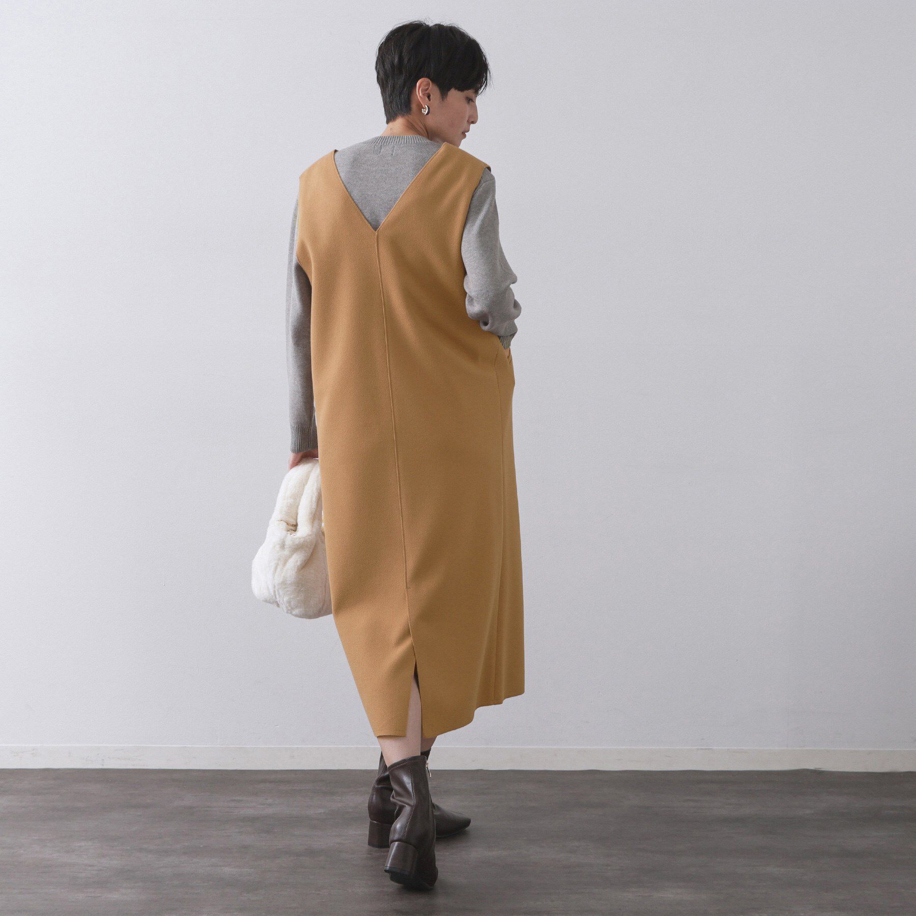 OPAQUE.CLIP「ウールライクジャンパードレス【洗濯機洗い可】」|ワンピース|