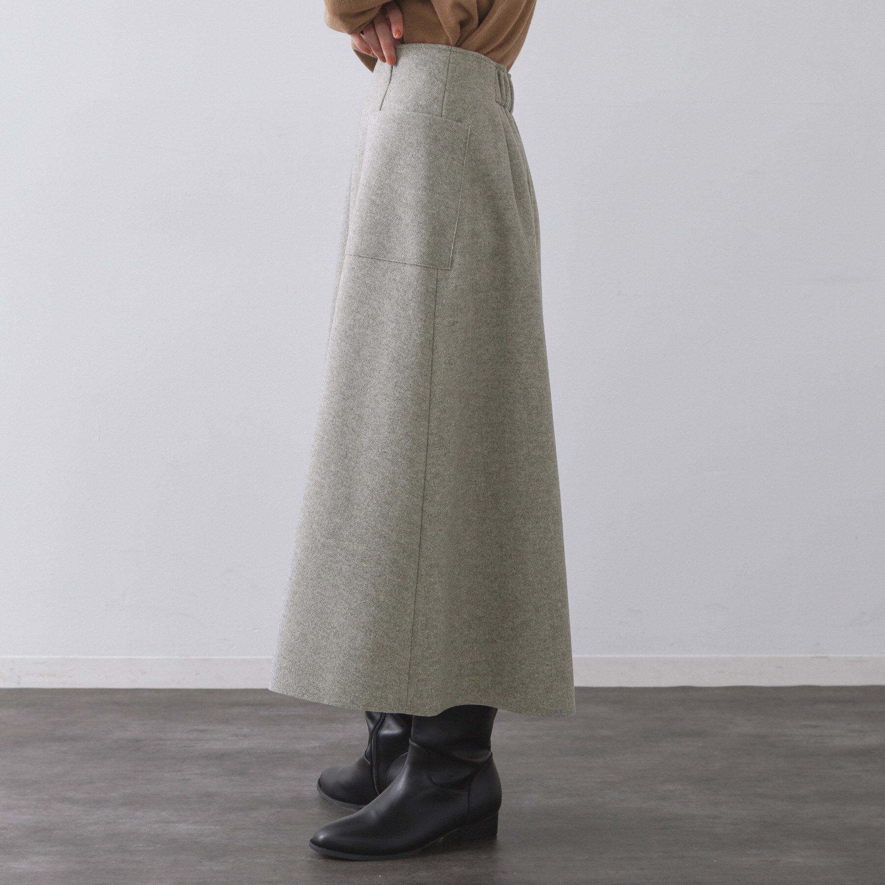 OPAQUE.CLIP「ウールライクフレアスカート【洗濯機OK】」|スカート|