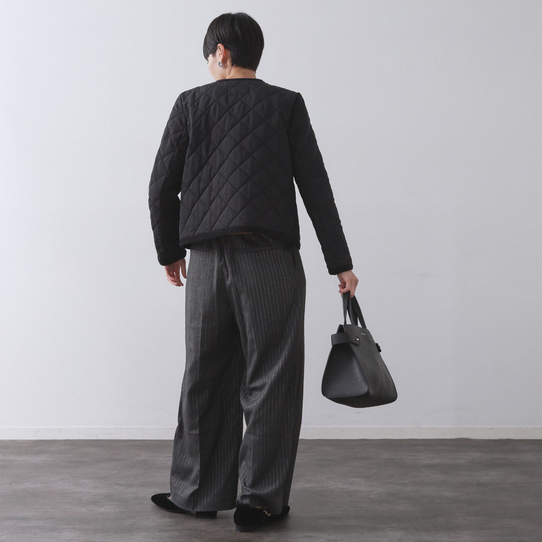 OPAQUE.CLIP「撥水キルティングノーカラージャケット【洗濯機洗い可】」|ノーカラージャケット|