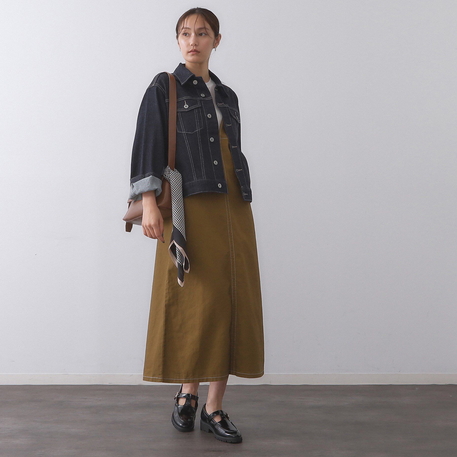 OPAQUE.CLIP「ストレッチデニムジャケット/オーガニックコットン混【洗濯機洗い可】」|デニムジャケット|