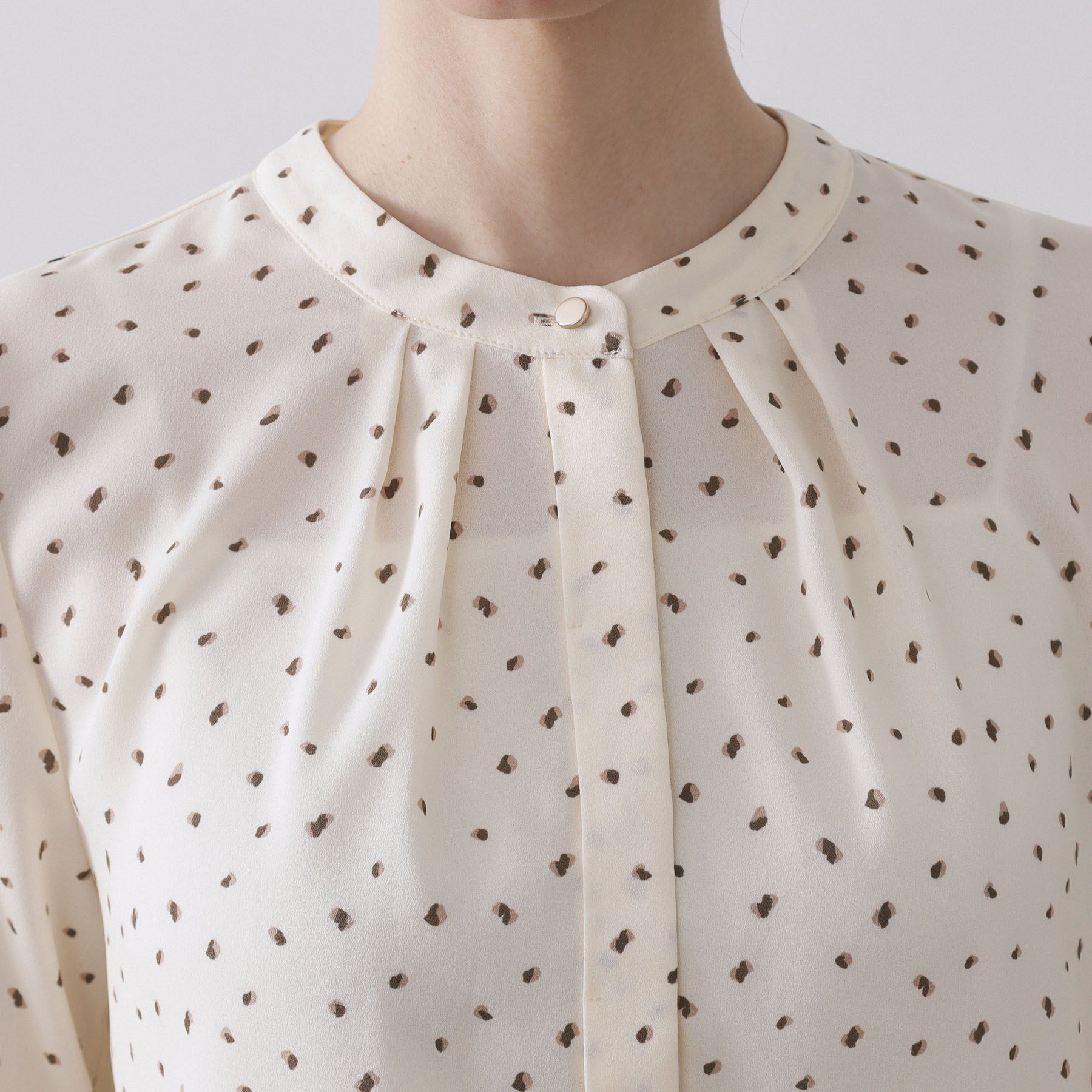 OPAQUE.CLIP「プリント柄タックデザインブラウス【洗濯機OK】」|シャツ・ブラウス|