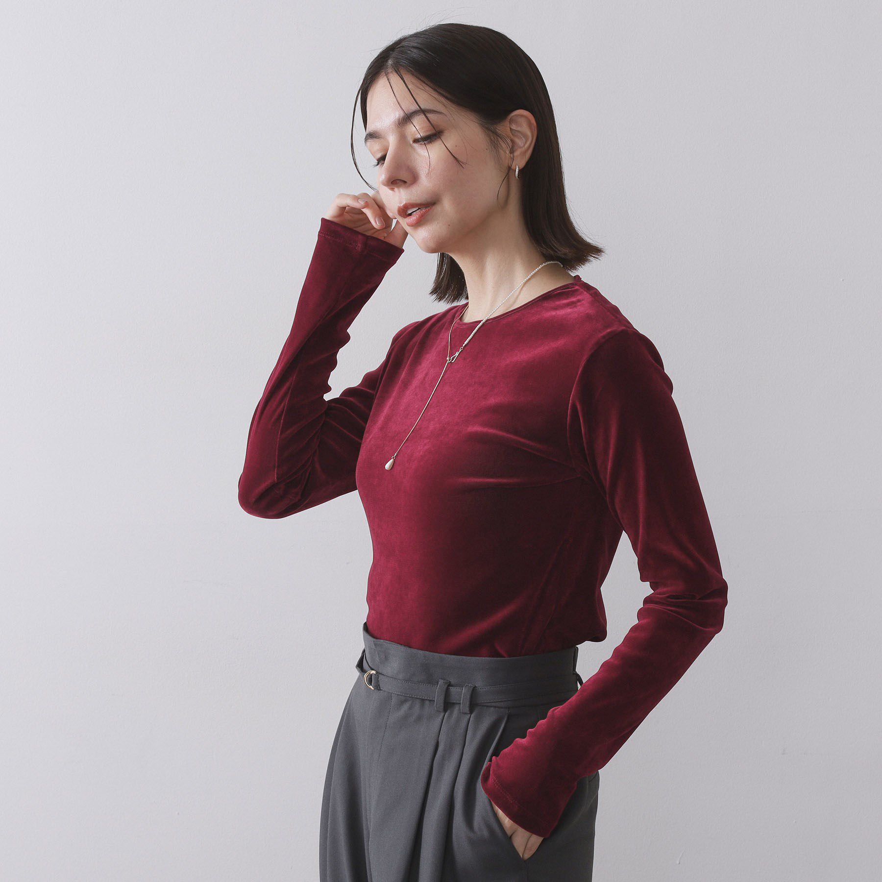 OPAQUE.CLIP「フロッキーチュールトップス【洗濯機OK】」|Tシャツ・カットソー|