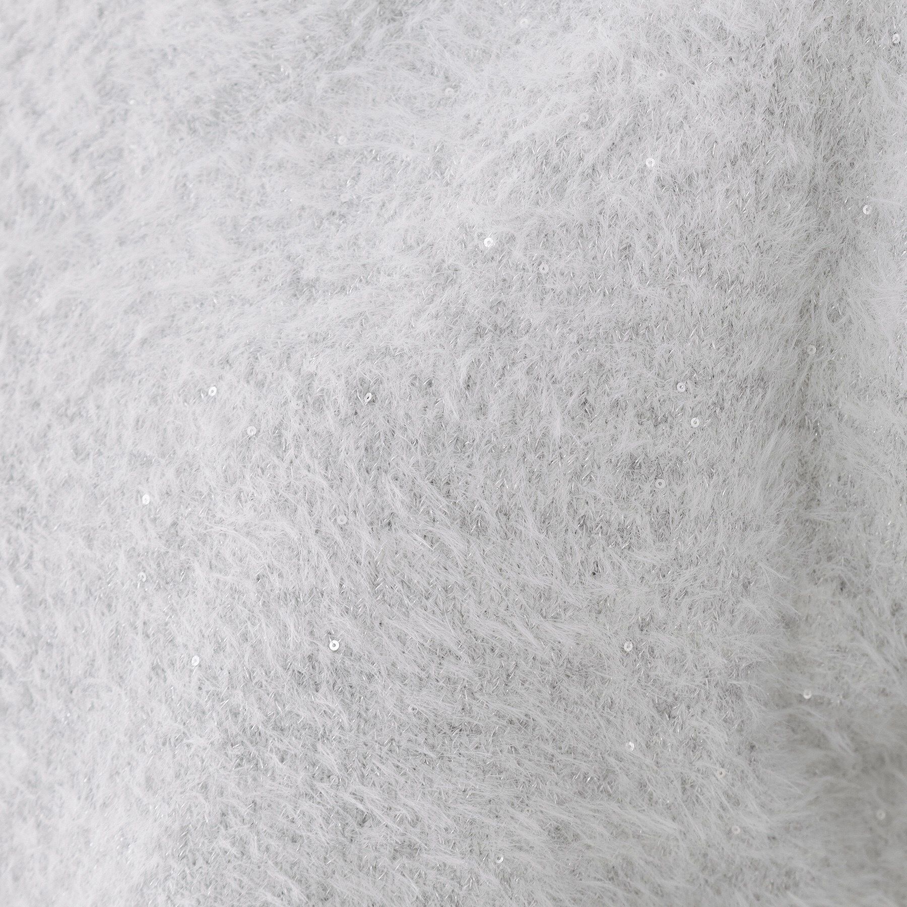 OPAQUE.CLIP「スパンコールフェザーVネックニット【洗濯機OK】」|ニット・セーター|