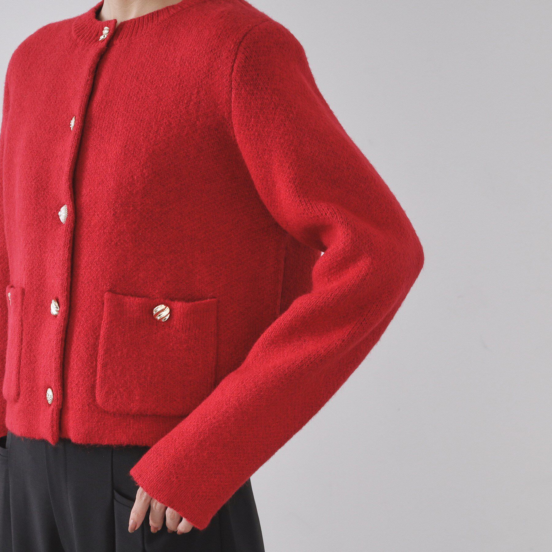 OPAQUE.CLIP「ビジューボタンニットカーディガン【洗える】」|カーディガン|