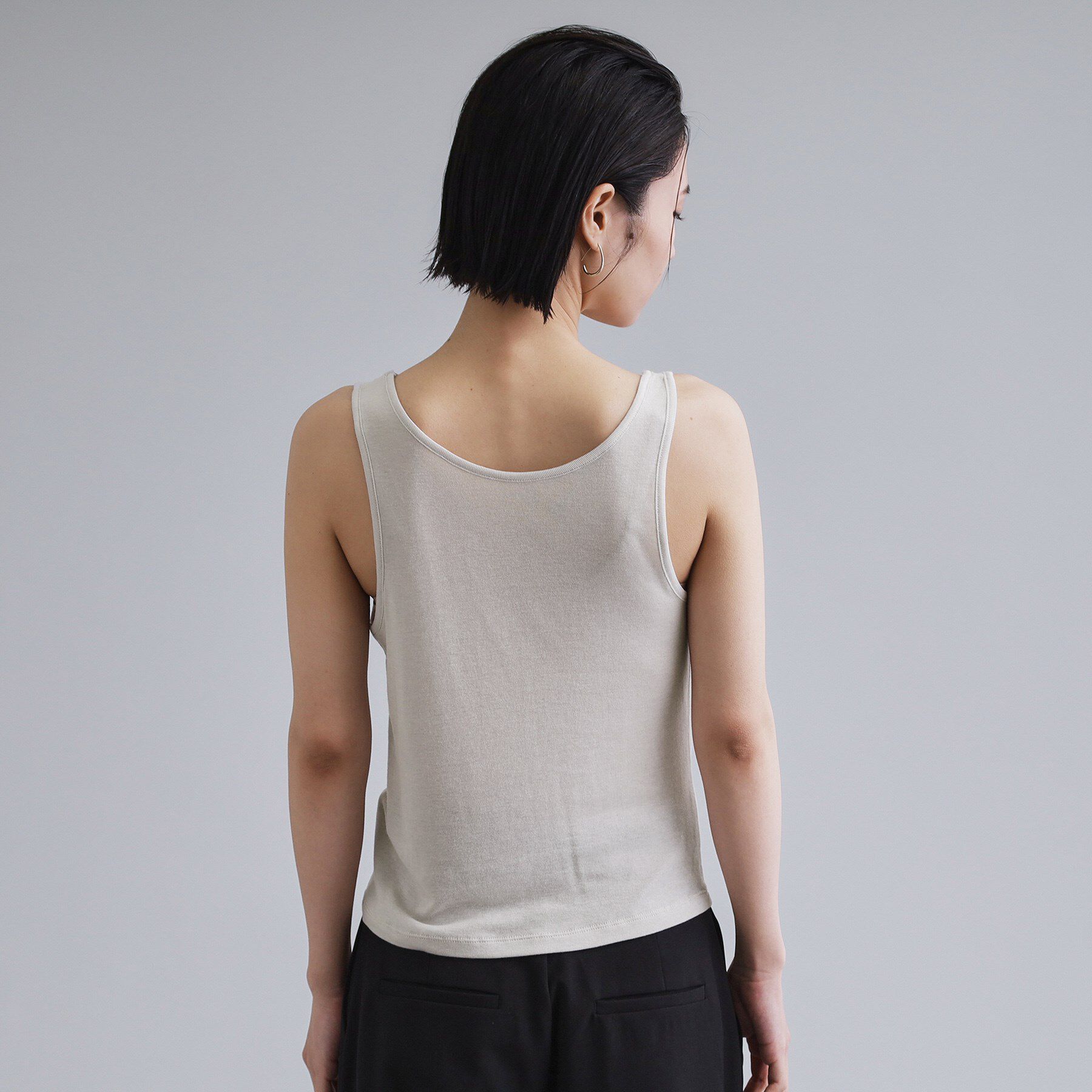 OPAQUE.CLIP「【es】シアーリブアシメレイヤードカットソー」|Tシャツ・カットソー|