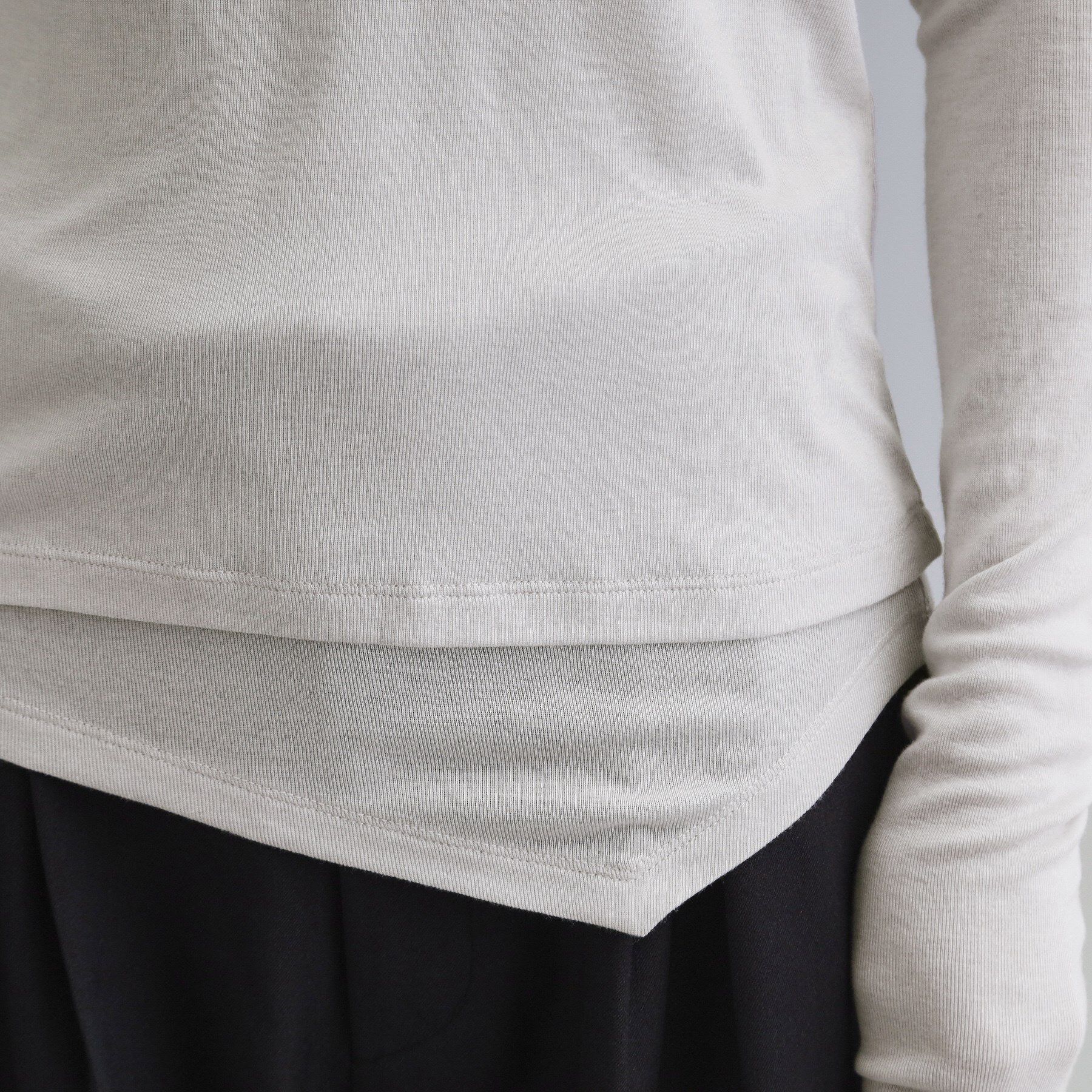 OPAQUE.CLIP「【es】シアーリブアシメレイヤードカットソー」|Tシャツ・カットソー|