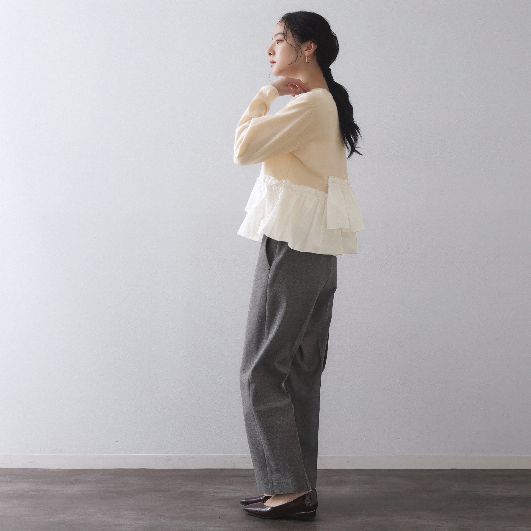 OPAQUE.CLIP「フリルドッキングニット【洗濯機OK】」|ニット・セーター|