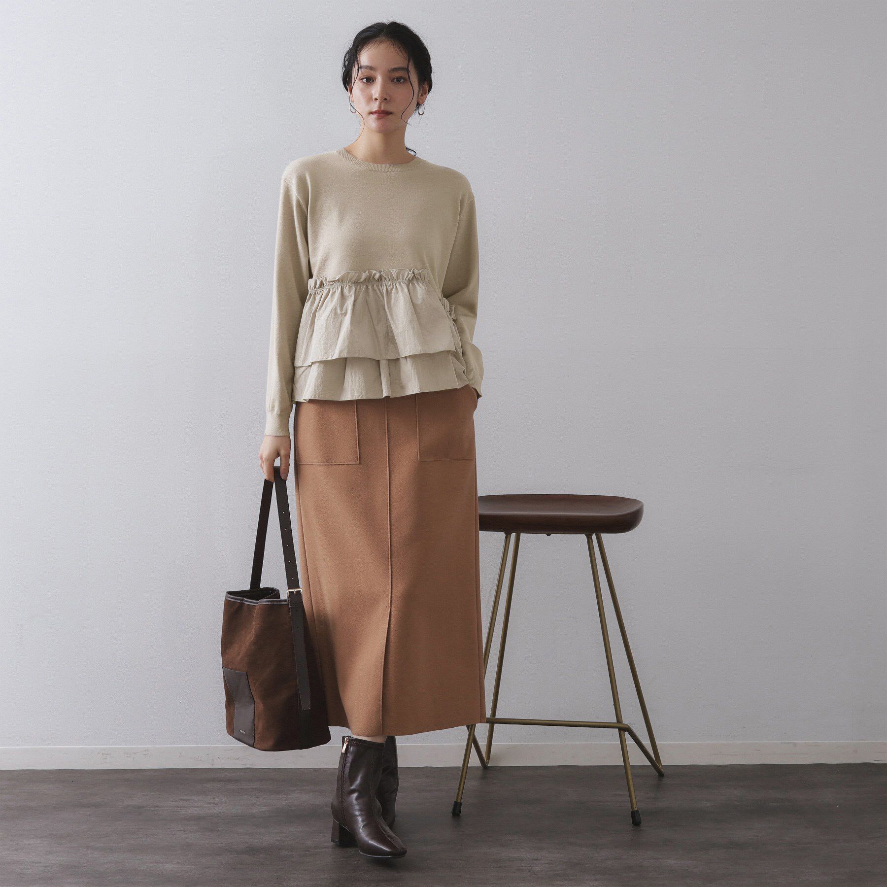 OPAQUE.CLIP「フリルドッキングニット【洗濯機OK】」|ニット・セーター|