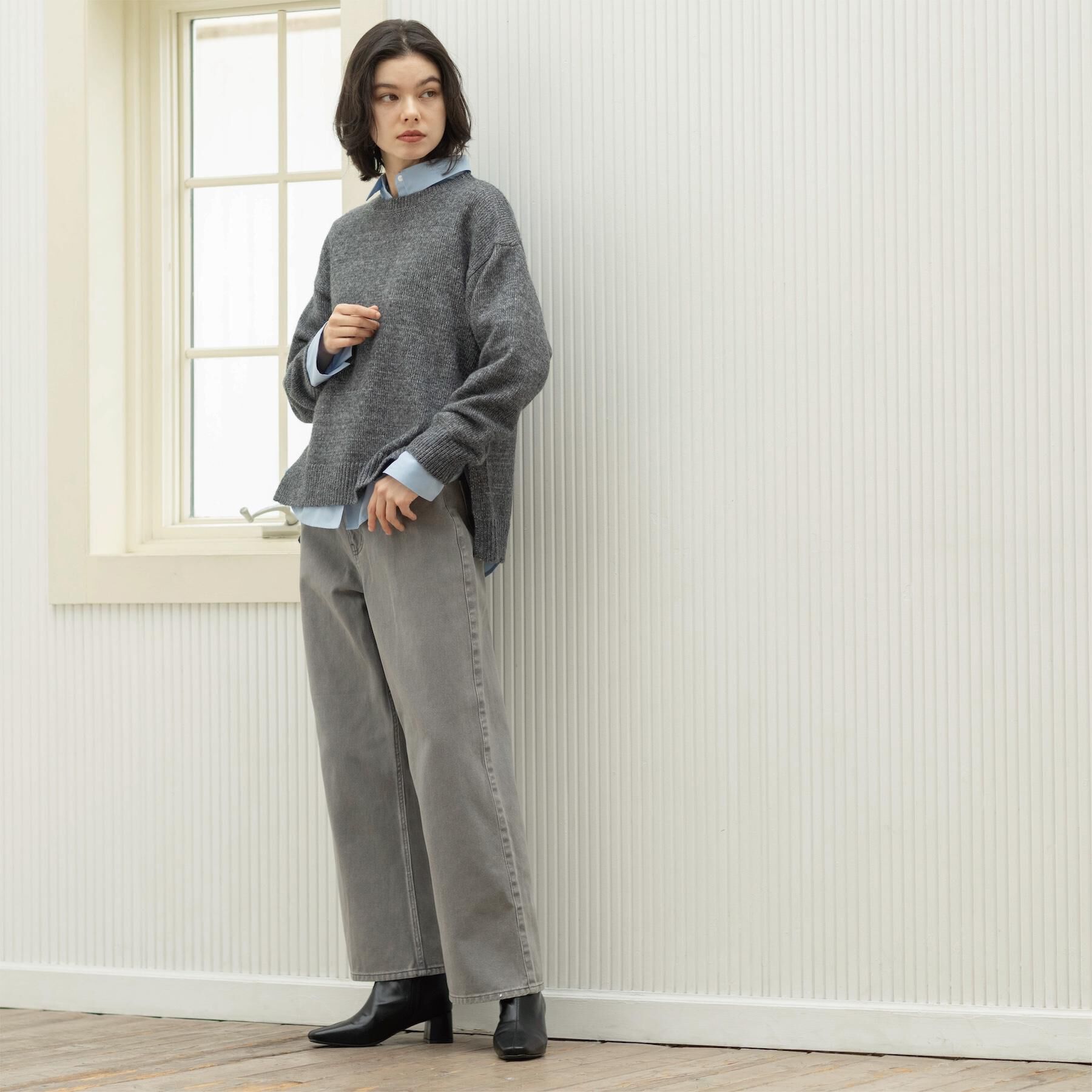 OPAQUE.CLIP「リラクシークルーネックニット【洗濯機OK】」|ニット・セーター|