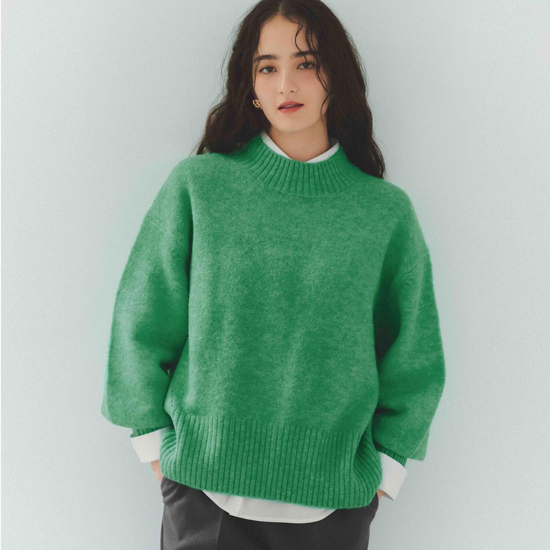 OPAQUE.CLIP「ふわふわハイネックニット【洗濯機OK】」|ニット・セーター|