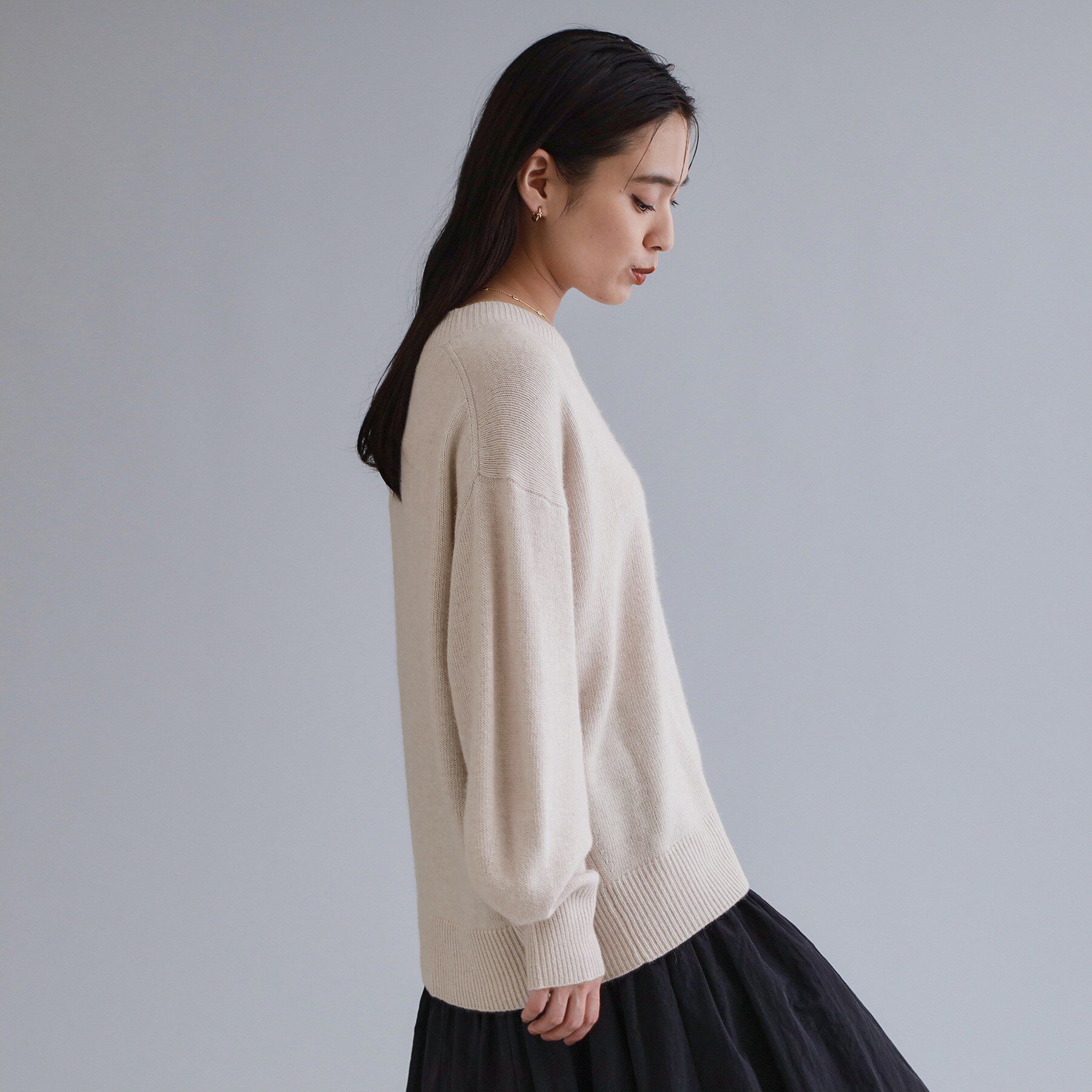 OPAQUE.CLIP「【es】フラッフィーウールVネックニット【洗濯機OK】」|ニット・セーター|