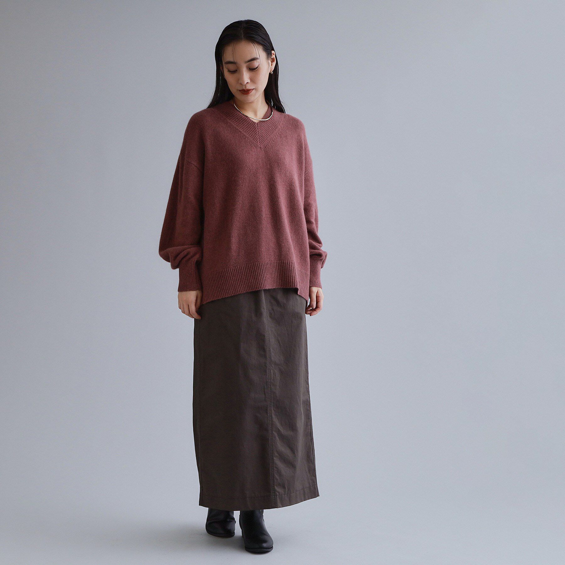 OPAQUE.CLIP「【es】リブナロースカート【洗濯機OK】」|スカート|