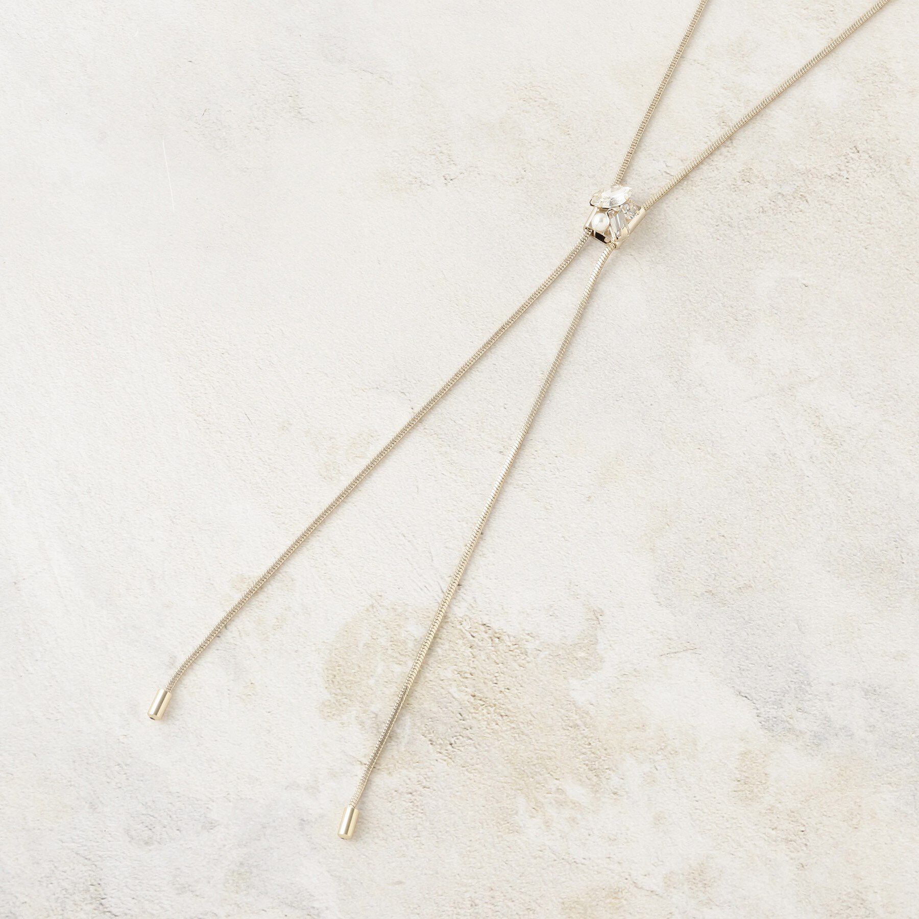 OPAQUE.CLIP「ビジューWスライドネックレス」|ネックレス|